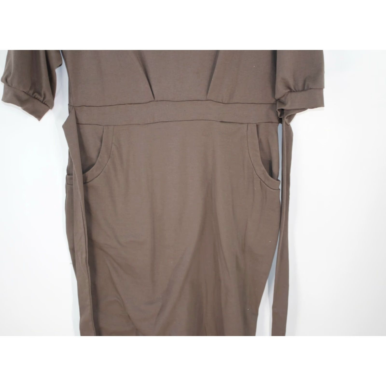 Vintage Vestidos Midi Wiggle Dress Women's Size XL Brown Chambray Pockets Casual Size L / US 10 / IT 46 - 4 Thumbnail