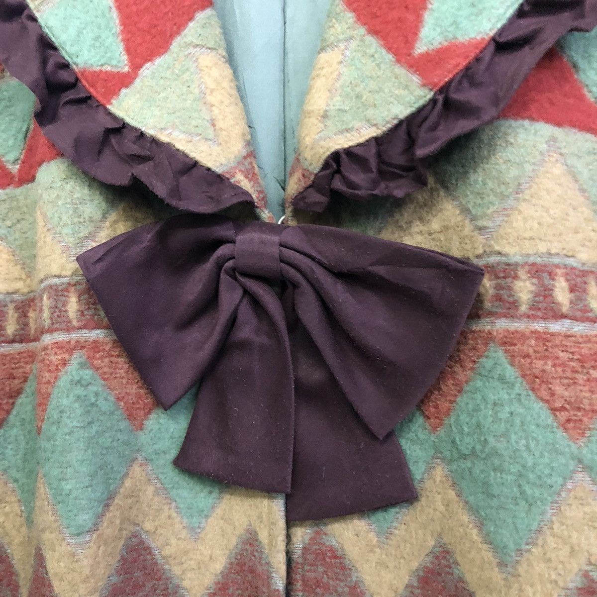Japanese Brand Femminino Prisco Motive Stripe Design Wool Outer Jacket Size XS / US 0-2 / IT 36-38 - 7 Thumbnail