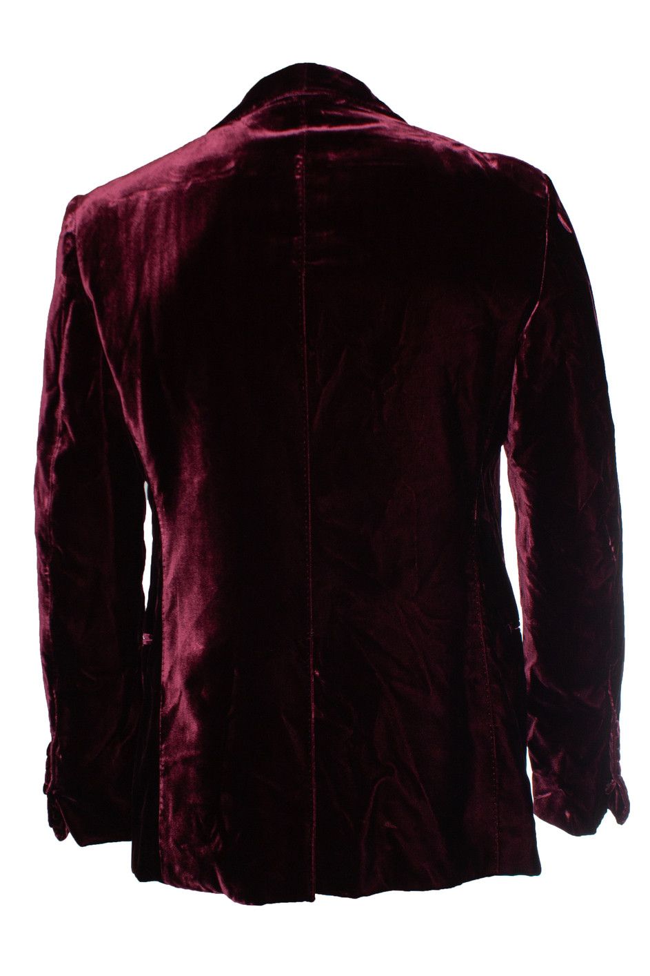 Tom Ford Tom Ford, Velvet shelton blazer in burgundy Size 50R - 3 Thumbnail