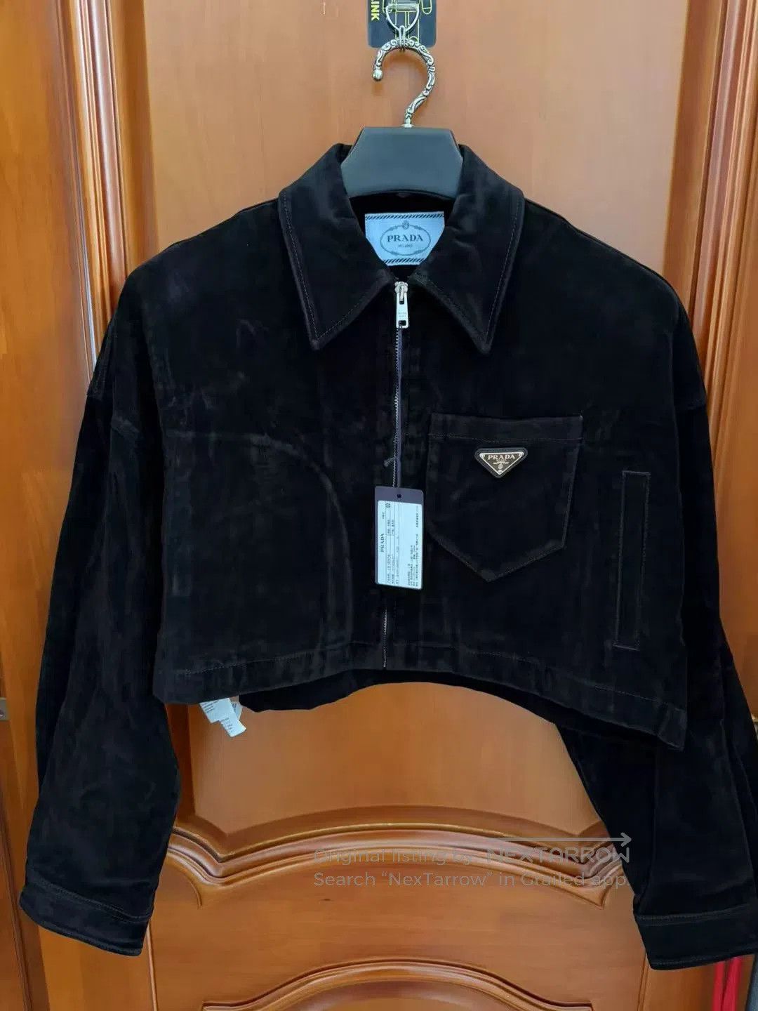 Prada black velvet cropped jacket by Prada. Size M / US 6-8 / IT 42-44 - 1 Thumbnail