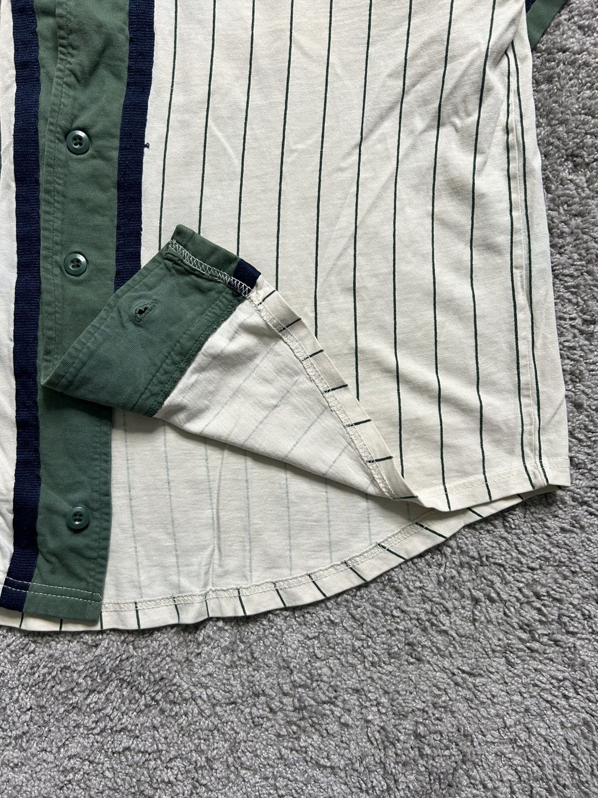 Champion × Vintage Vintage Y2K Champion Baseball Striped Tri Tone Shirt Jersey Size US L / EU 52-54 / 3 - 4 Thumbnail