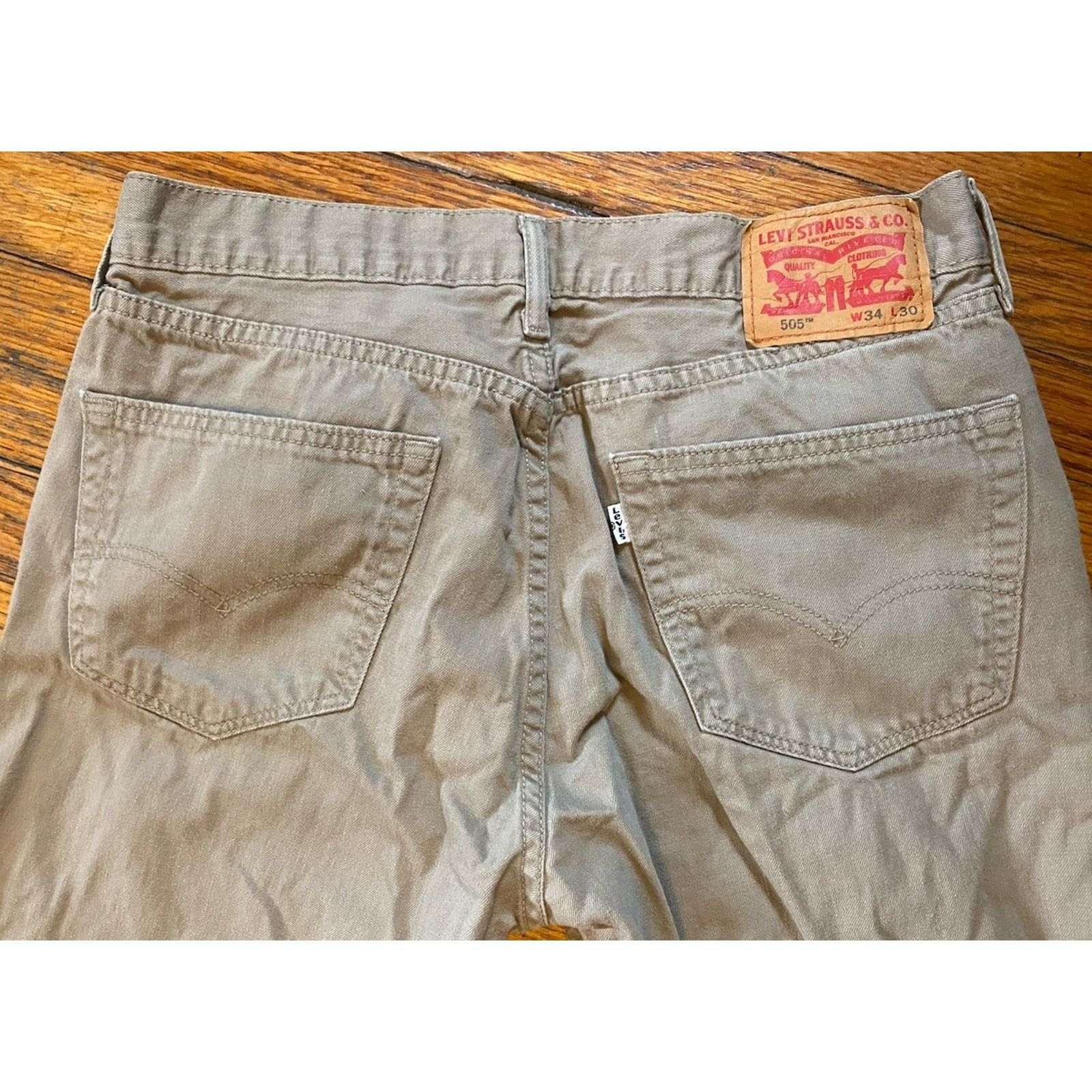 Levi's Levi’s 505 Denim Jeans Men’s 34 X 30 Beige Size US 34 / EU 50 - 4 Thumbnail