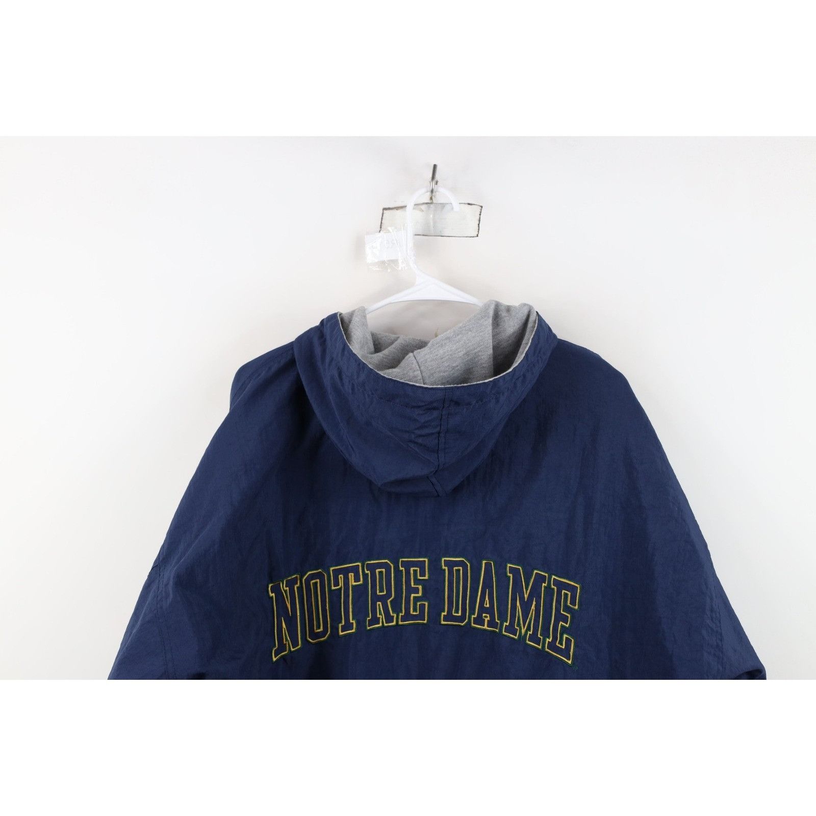 Vintage Vintage 90s Notre Dame University Half Zip Hooded Jacket Size US L / EU 52-54 / 3 - 19 Thumbnail