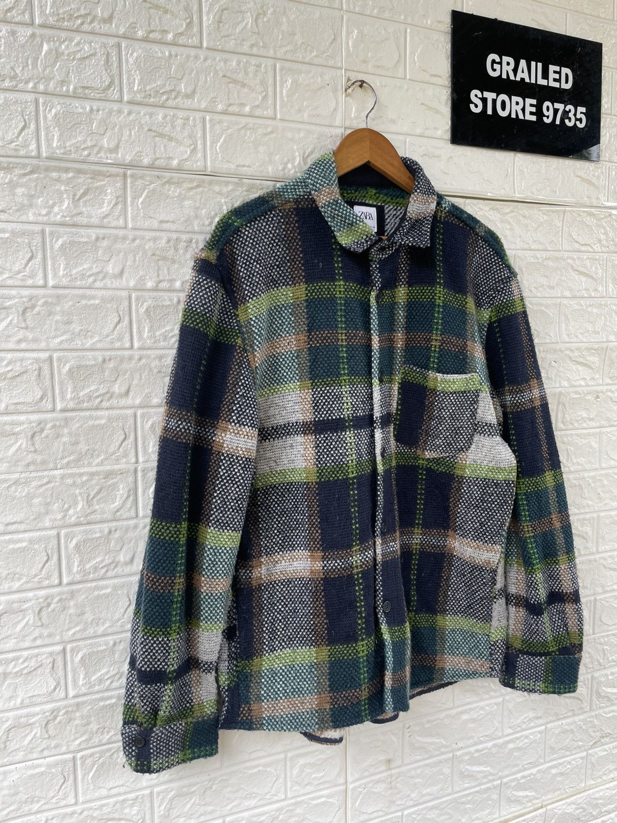 Japanese Brand × Vintage × Zara Zara Wool Flannel Size US XL / EU 56 / 4 - 3 Thumbnail