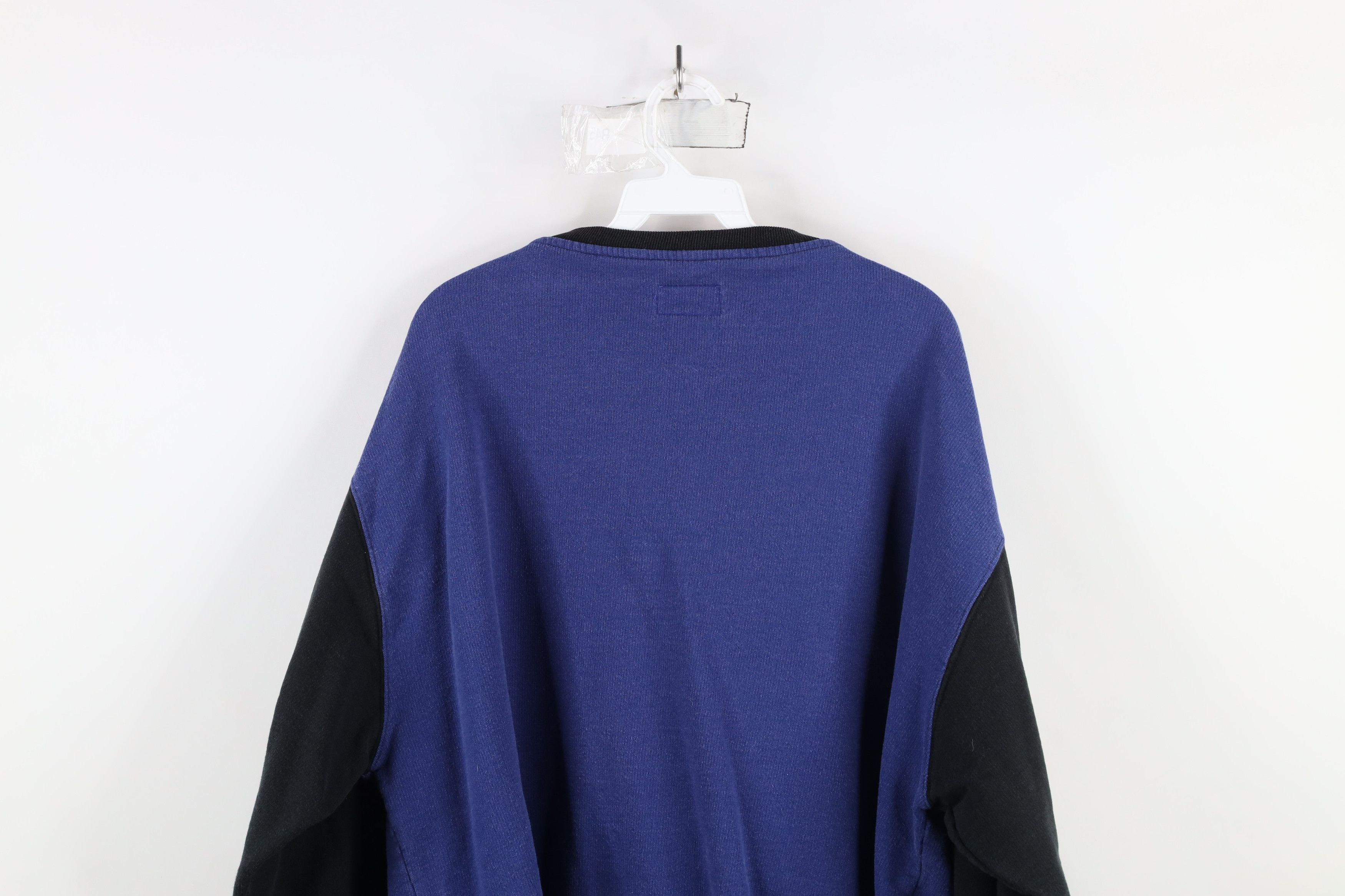 Vintage Vintage 90s Streetwear Block Pullover Henley Sweatshirt Size US XL / EU 56 / 4 - 10 Thumbnail