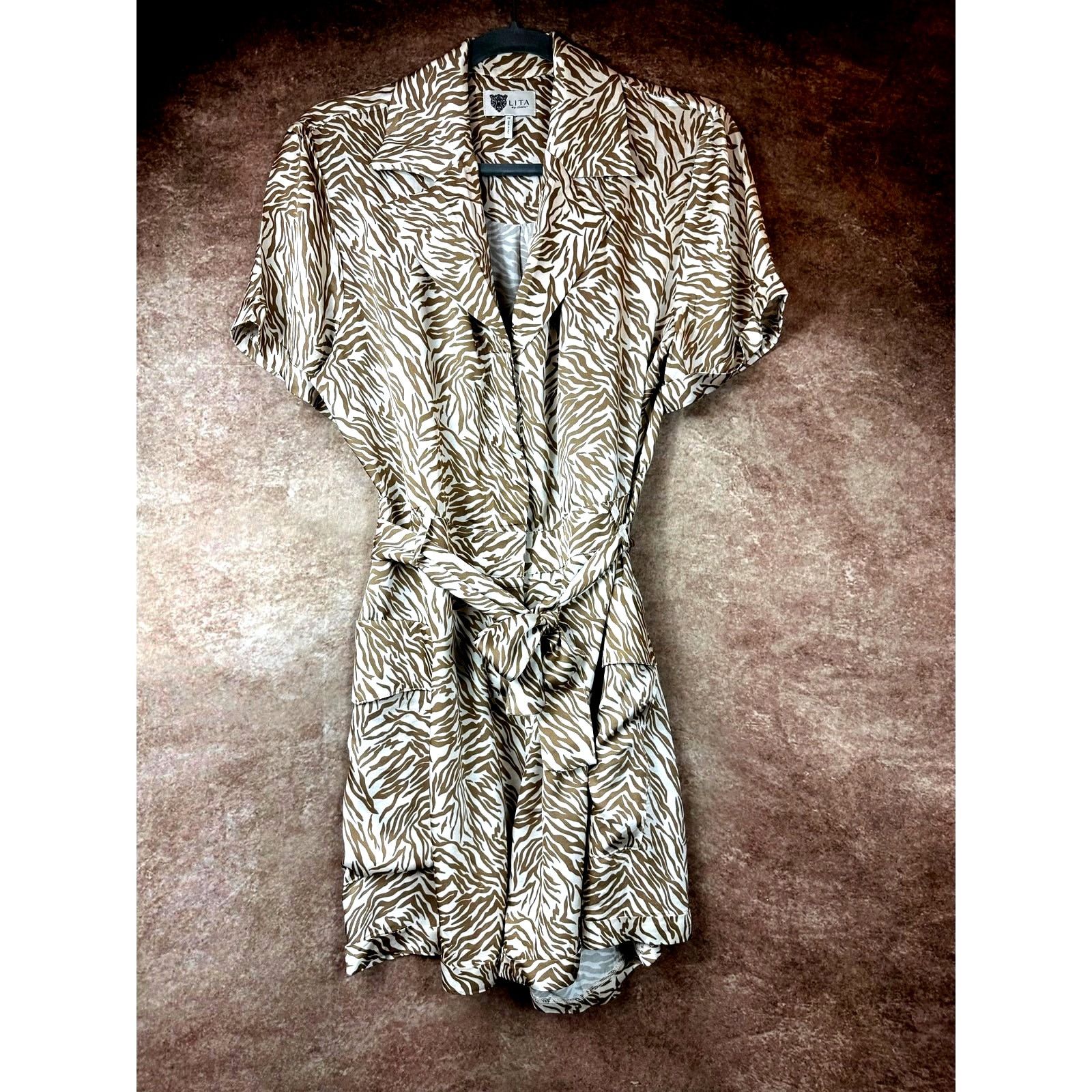 Other Lita by Ciara Animal Print Romper - Neutral Tiger - size M Size 30" / US 8 / IT 44 - 3 Thumbnail