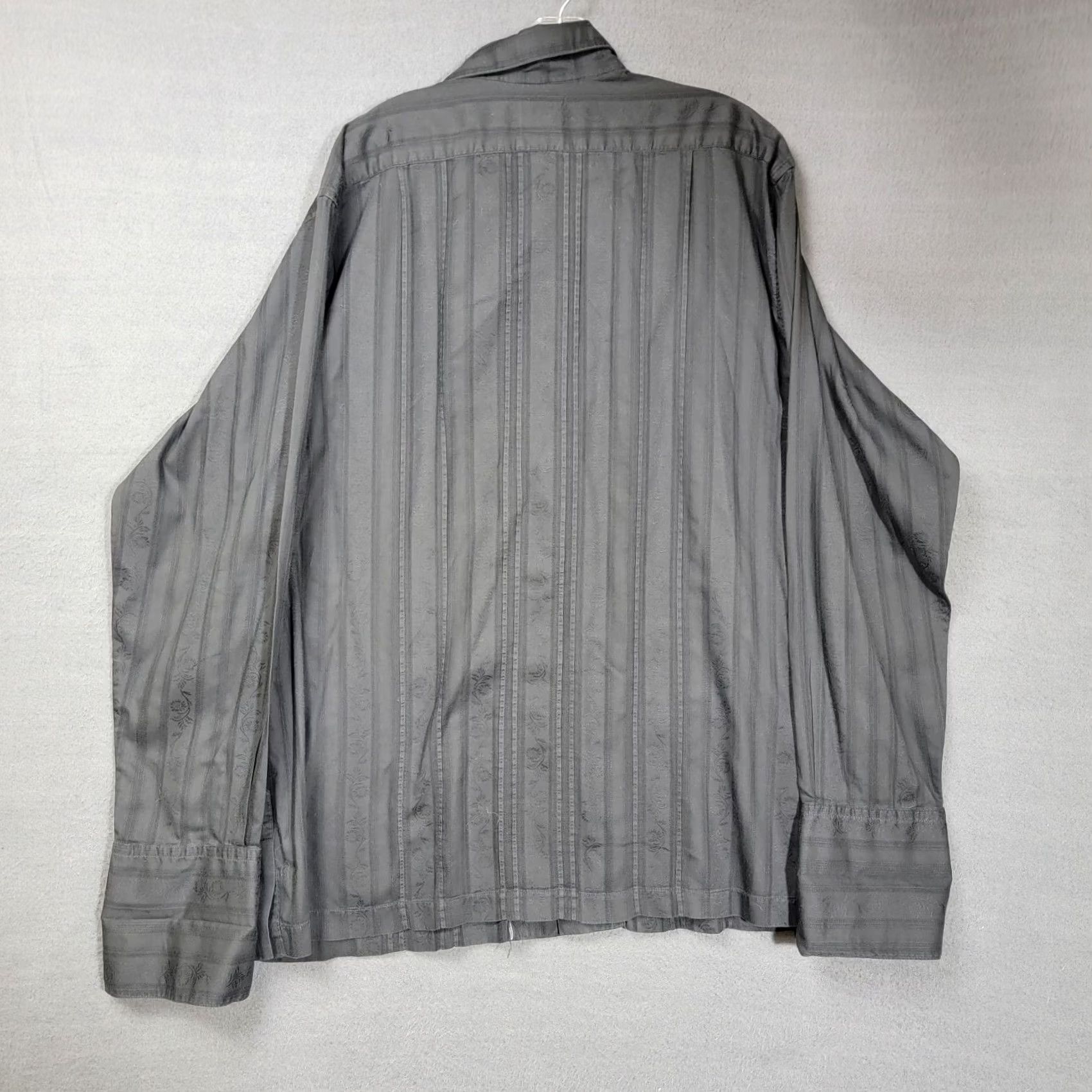 Vintage Dos Carolinas Shirt Mens 2XL Floral 4 Pocket French Cuffs Long Sleeve Black Cotton Size US XXL / EU 58 / 5 - 6 Thumbnail