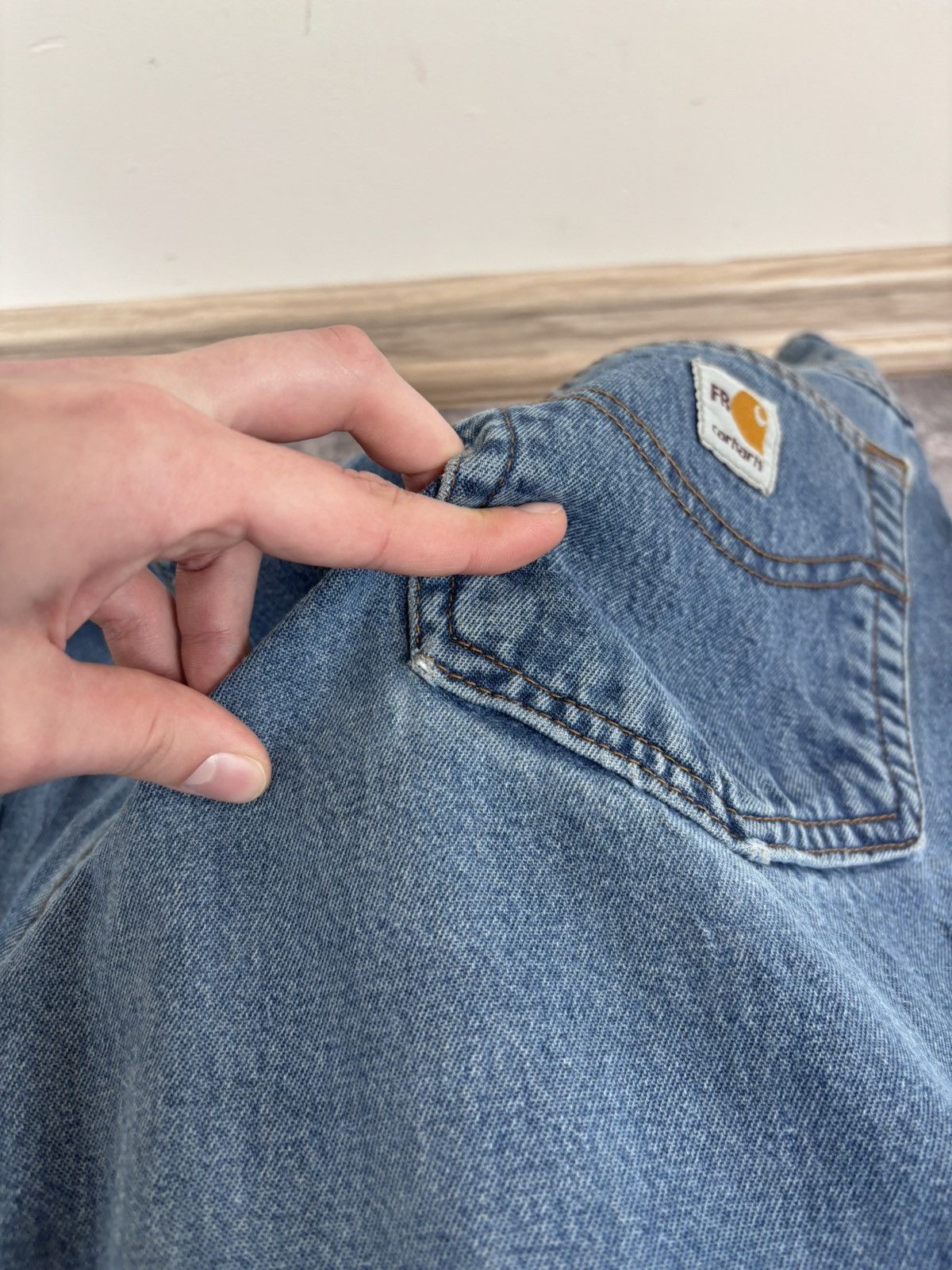 Carhartt Vintage Carhartt FR Flame Resistant Blue Baggy Denim Jeans Size US 42 / EU 58 - 8 Thumbnail