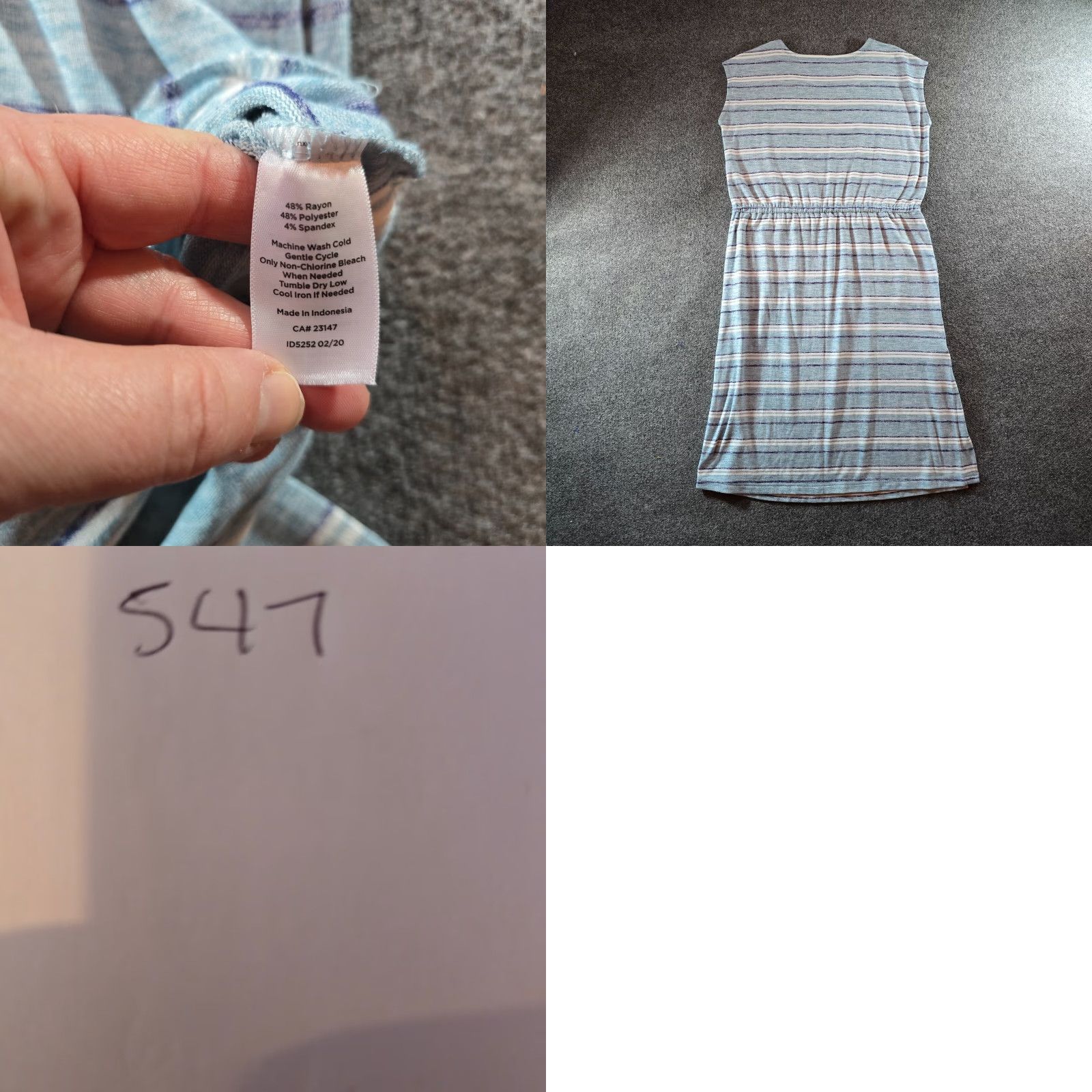 Talbots Talbots Dress Womens 2X Blue White Striped Sheath Knit Stretch Midi Casual Size XXL / US 16-18 / IT 52-54 - 8 Thumbnail