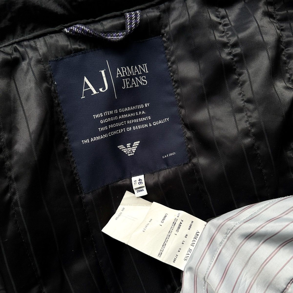 Armani Men’s Armani Jeans Nylon Jacket Full Zip Multi Pocket Black Size US M / EU 48-50 / 2 - 12 Thumbnail