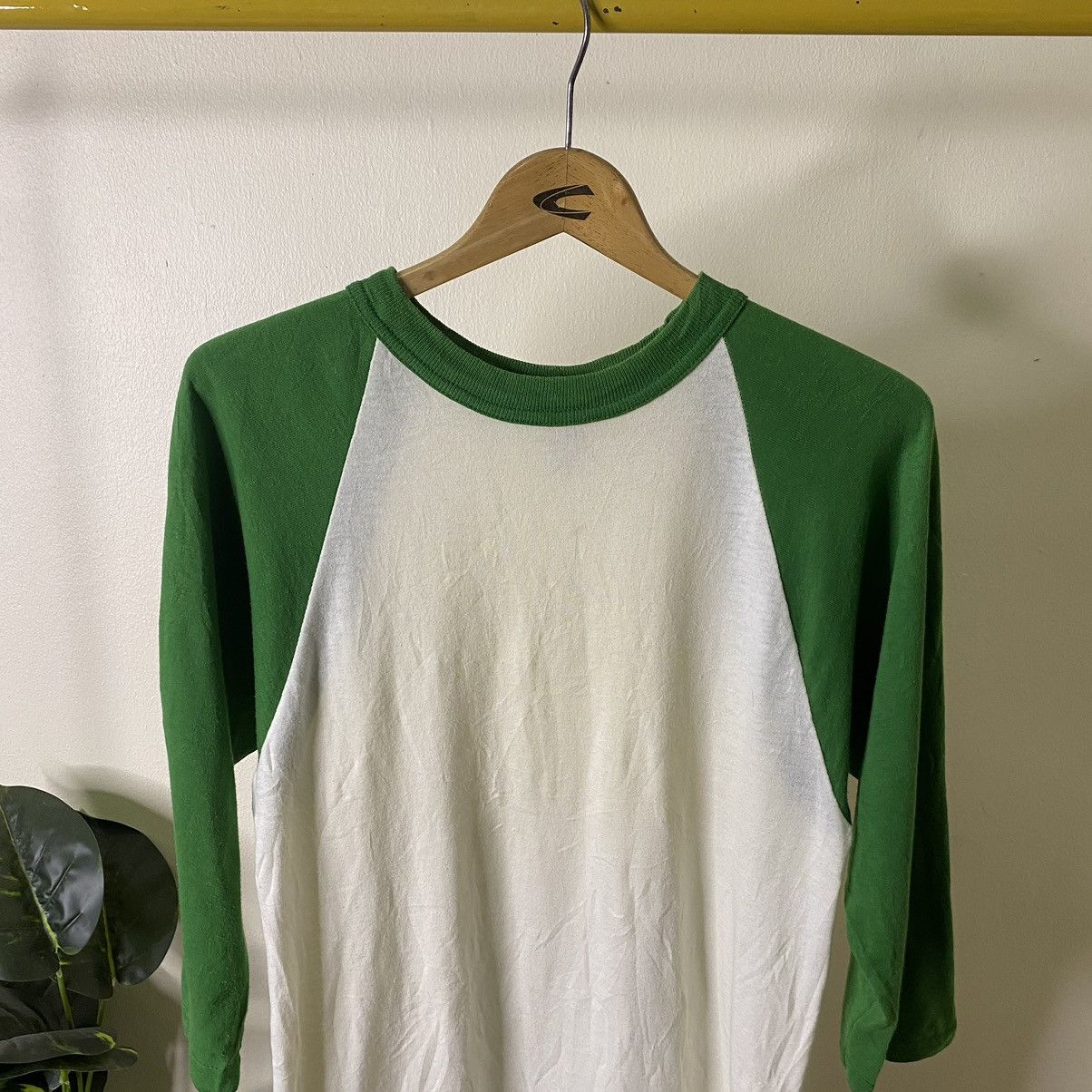Soffe × Vintage Vintage 1990s Soffe Blank Raglan 3QR Tee Size US S / EU 44-46 / 1 - 2 Thumbnail