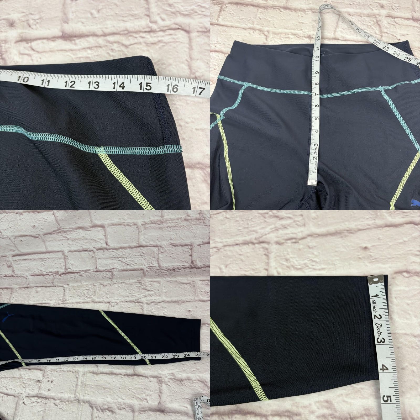 Puma PUMA Leggings Womens Large Black Running Compression Training 32x25 Skinny Inseam 25 Bold Logo Athletic Sport Womens Leggings Size 36" / US 14 / IT 50 - 8 Thumbnail