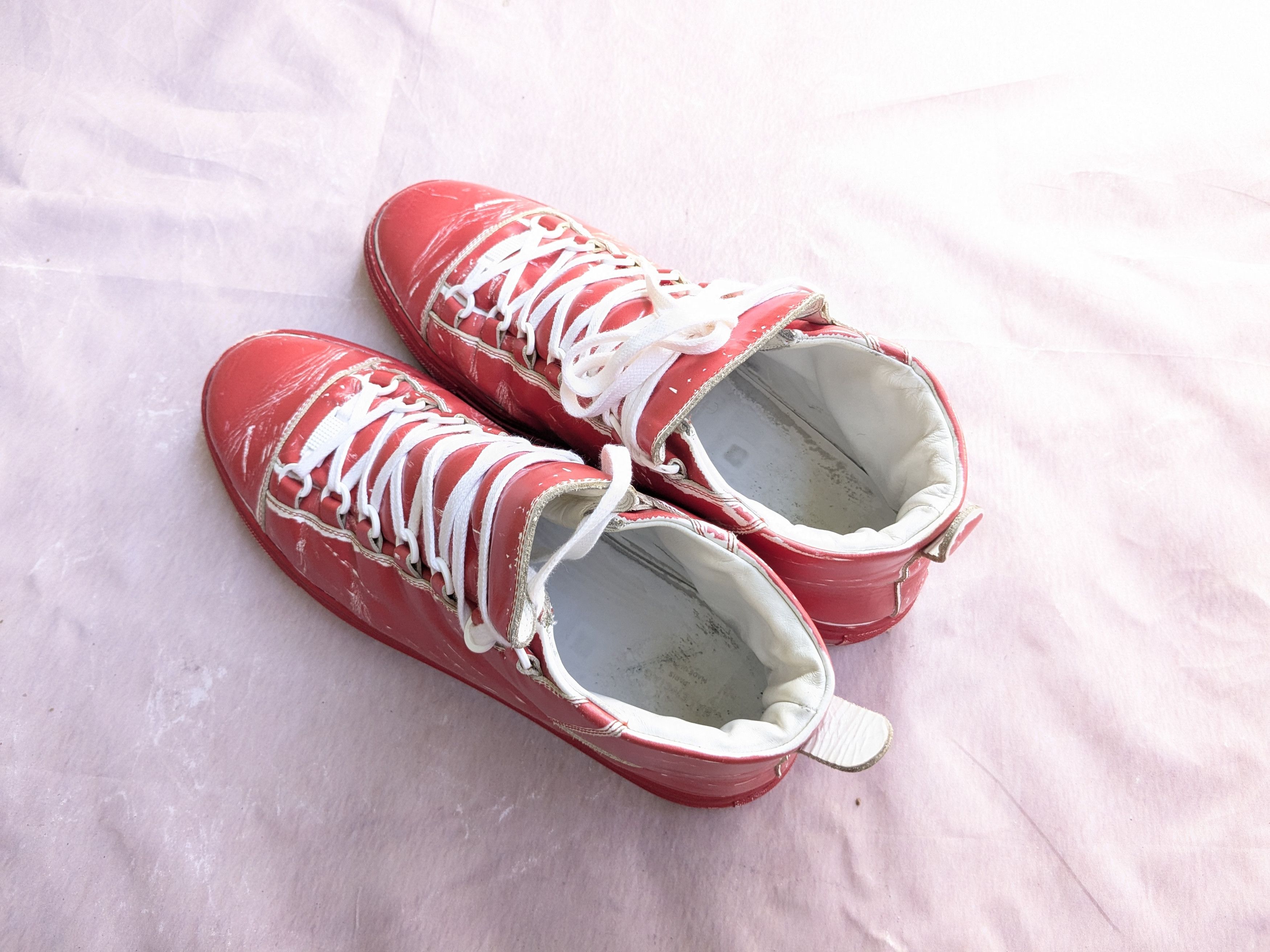 Balenciaga Balenciaga Arena Red White 11 Leather High Tops Size US 11 / EU 44 - 9 Thumbnail