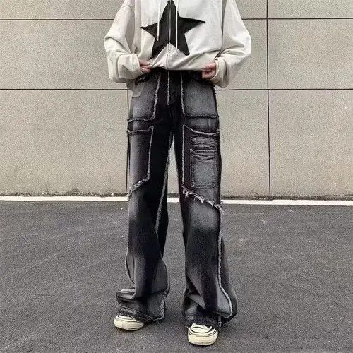 Baggy Embroidered Denim Jeans