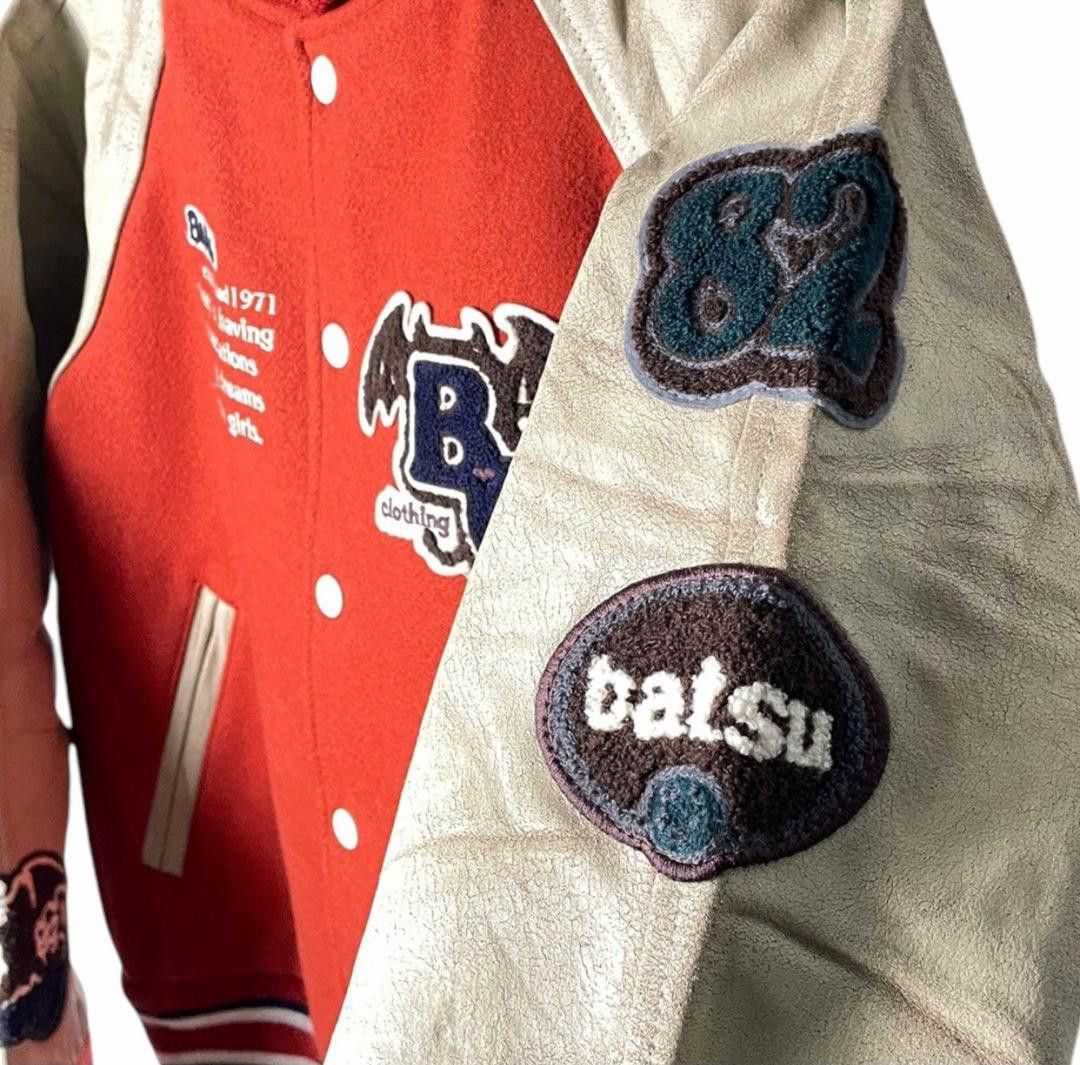 Japanese Brand Batsu Club Skull Devil Wool Leather Arm Varsity For Ladies Size US M / EU 48-50 / 2 - 6 Thumbnail