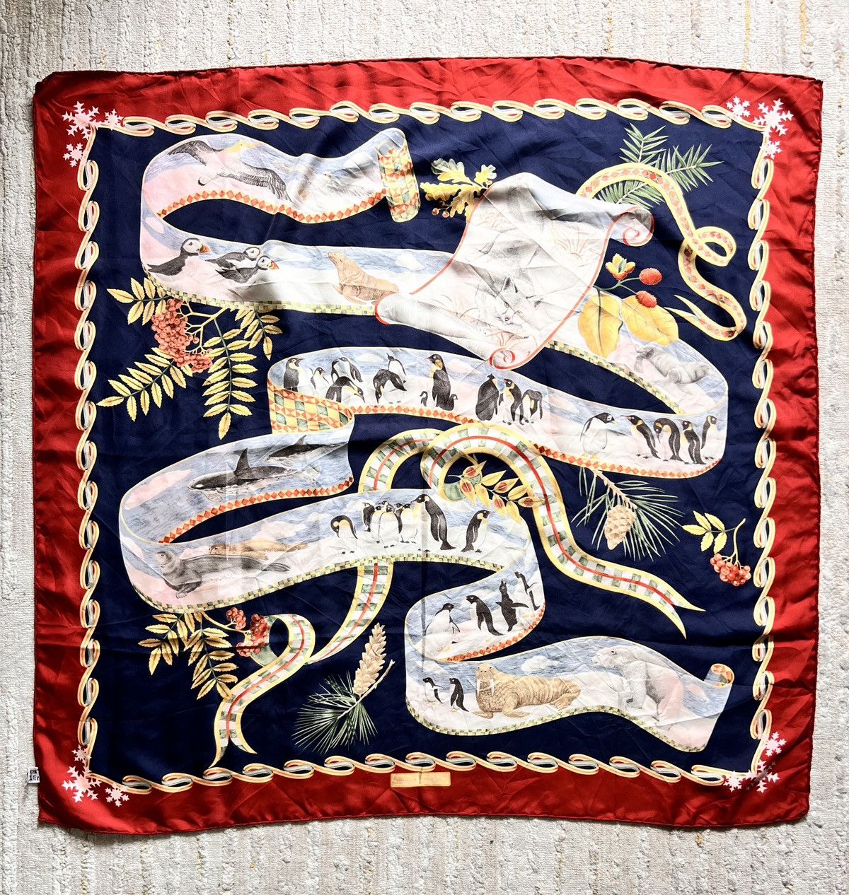 Salvatore Ferragamo Salvatore Ferragamo Arctic Animal Printed Silk Scarve Size ONE SIZE - 9 Thumbnail
