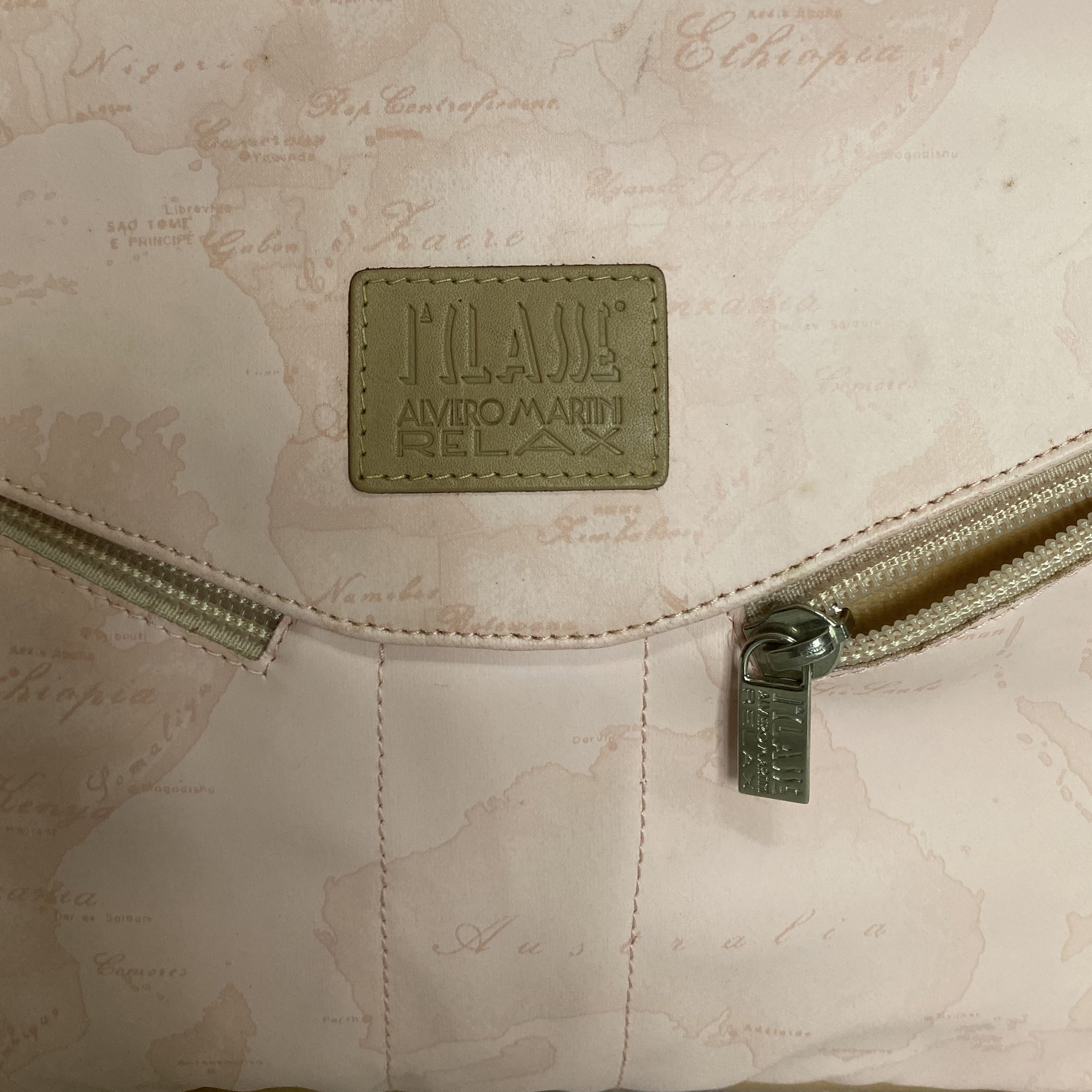 Alviero Martini × Vintage ALVIERO MARTINI Relax Pink Map Printed Envelope Document Bag Size ONE SIZE - 8 Thumbnail