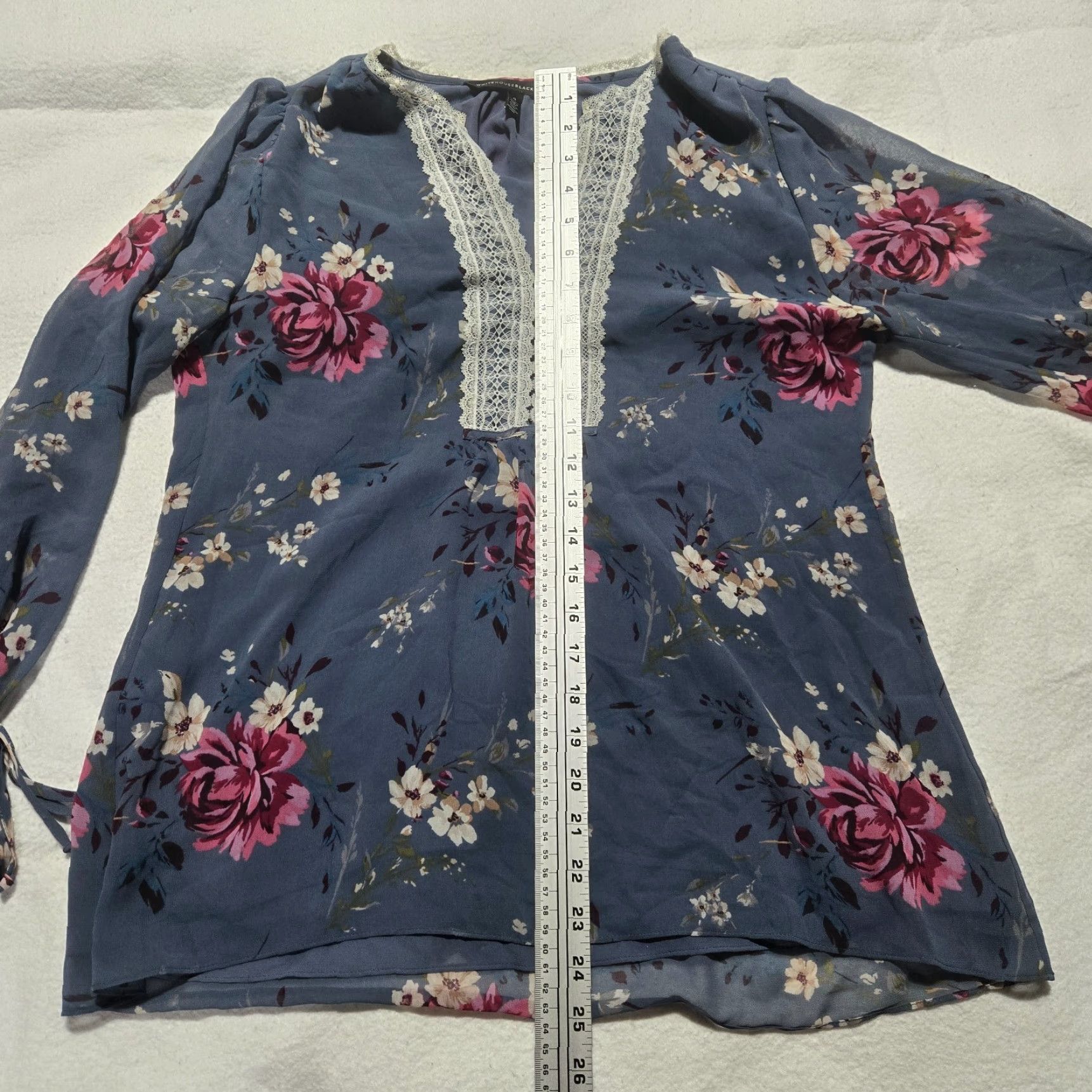 White House Black Market White House Black Market Shirt Womens Blouse Long Sleeve Adult Size 6 Floral Multicolor Bell Sleeve Size M / US 6-8 / IT 42-44 - 6 Thumbnail