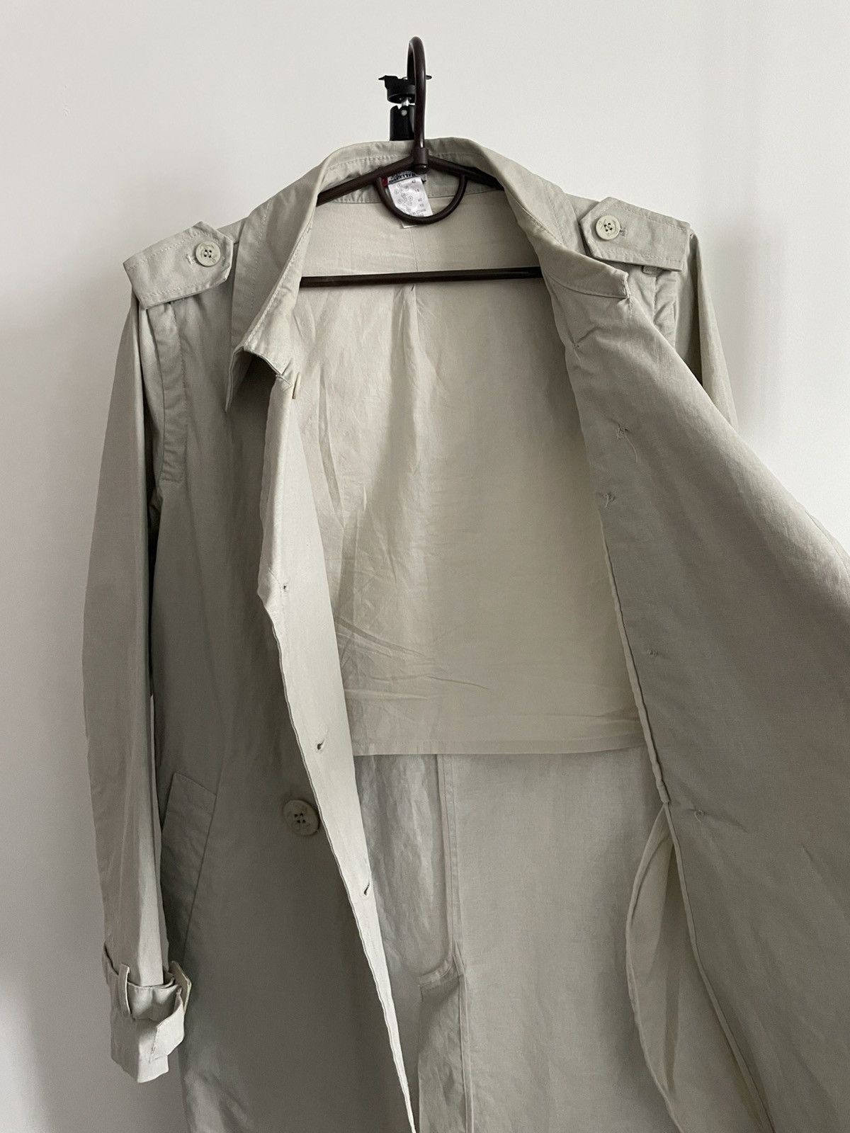 Jean Paul Gaultier Jean Paul Gaultier Linen Beige Trench Coat RARE Size L / US 10 / IT 46 - 9 Thumbnail