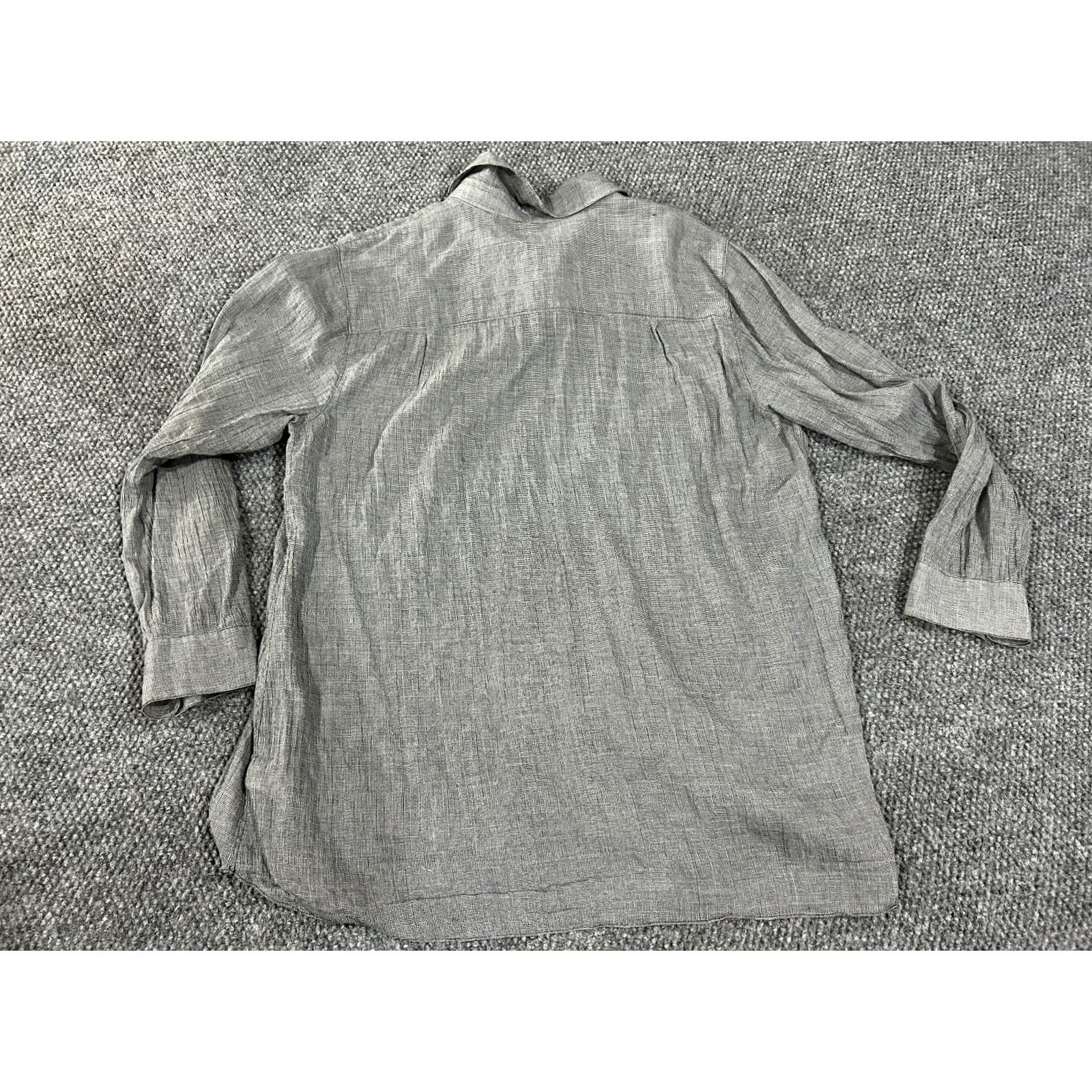 Coldwater Creek Coldwater Creek Shirt Womens XL Black White Houndstooth Button Up Blouse Crew Neck Long Sleeve Stretch Casual Business Mens Women Girls Size XL / US 12-14 / IT 48-50 - 6 Thumbnail