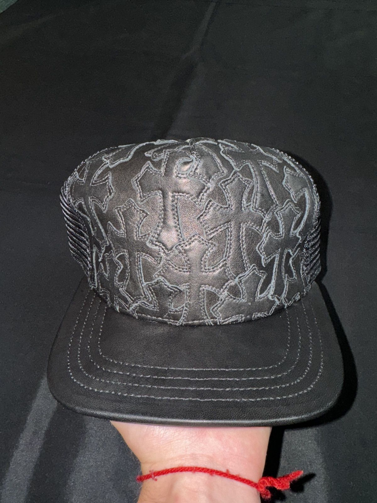 Chrome Hearts Chrome Hearts Leather Cemetery Patch Trucker Hat 