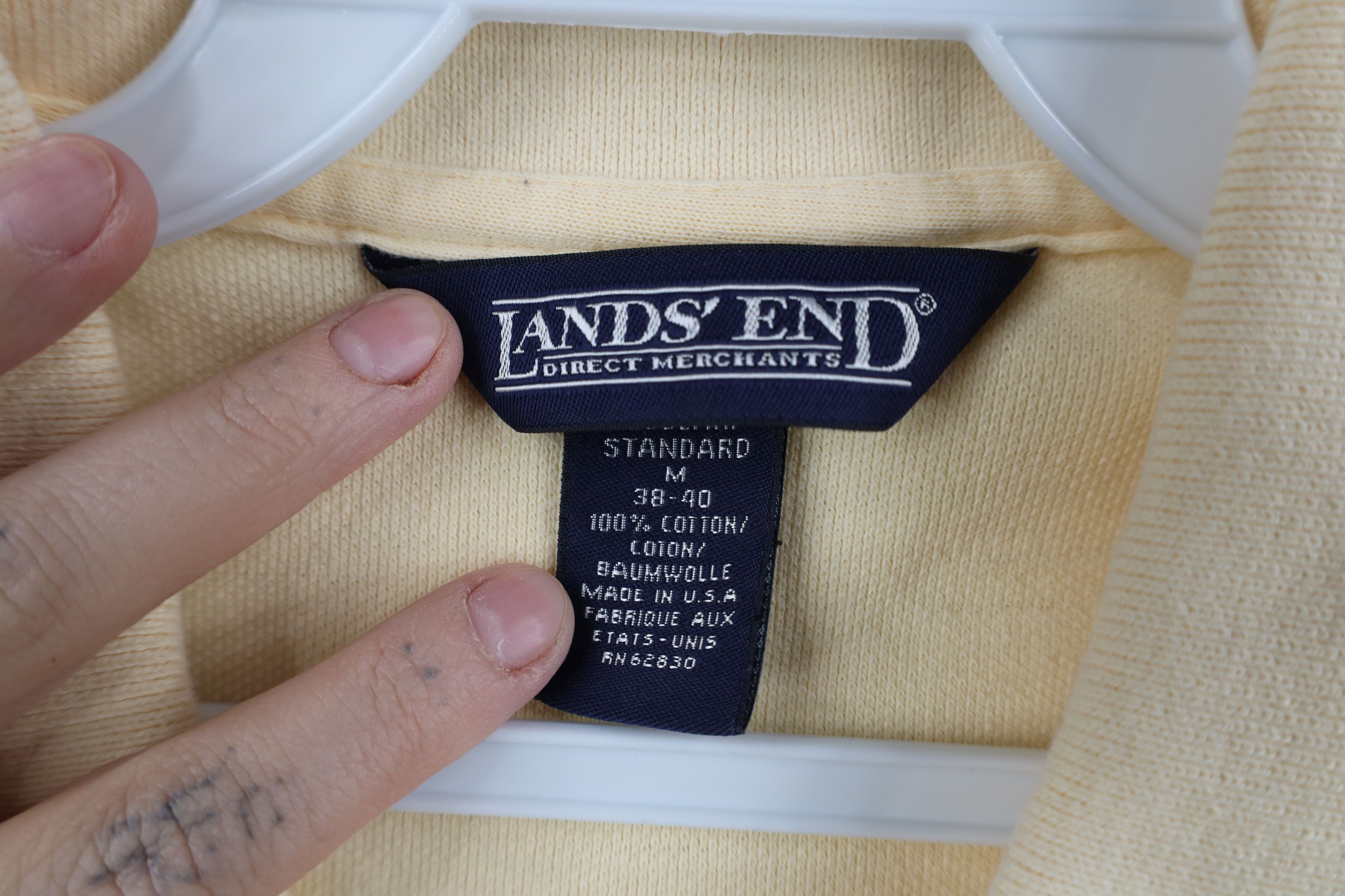 Lands' End Vintage 90s Lands End Collared Golf Polo Shirt Yellow USA Size US M / EU 48-50 / 2 - 9 Thumbnail