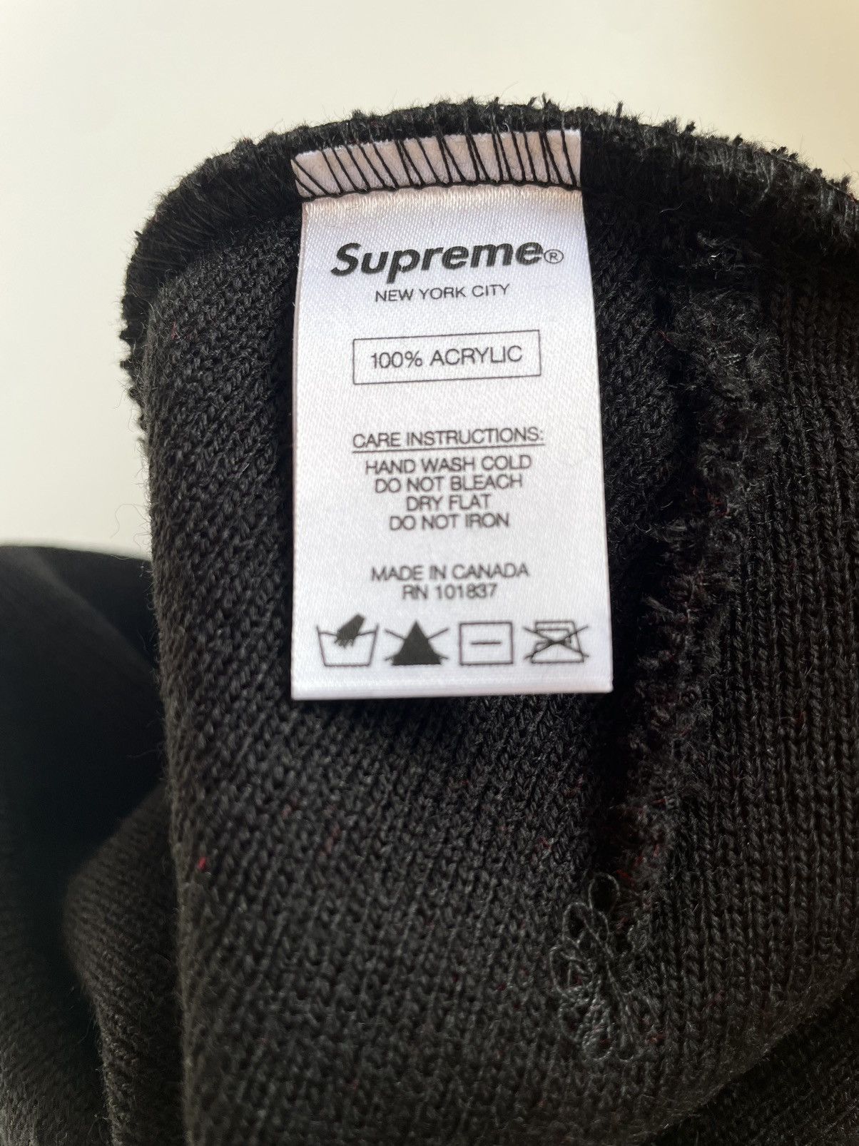 Supreme FW20 Radar Beanie BLACK (NO CAP edition) Size ONE SIZE - 3 Thumbnail