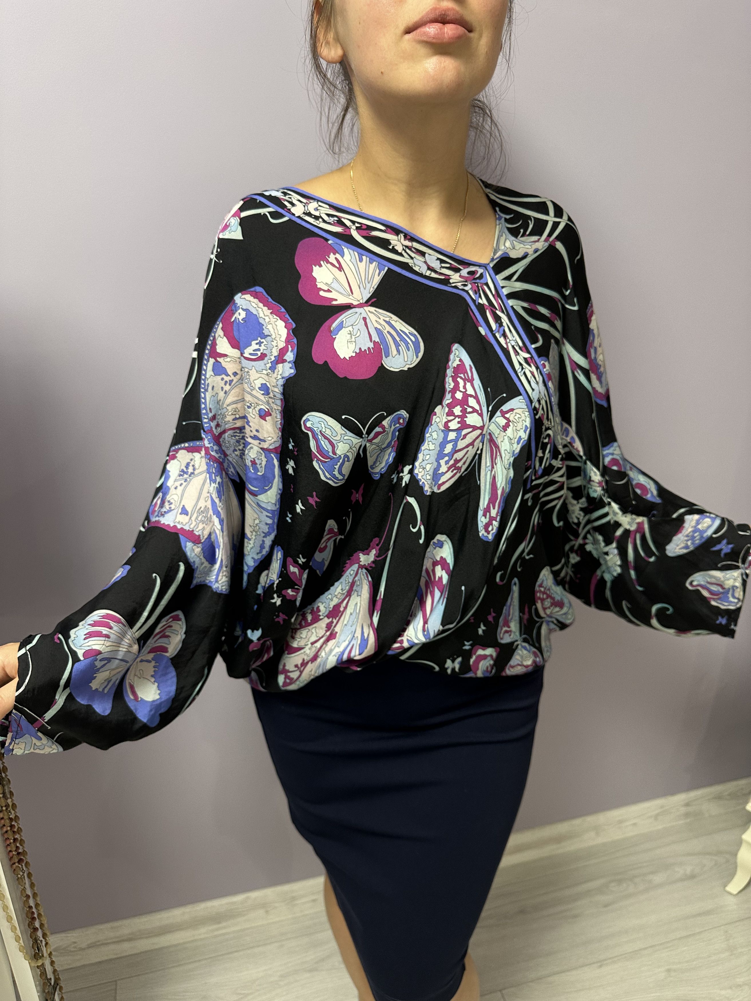 Emilio Pucci × Vintage Emilio Pucci silk butterfly print Size XS / US 0-2 / IT 36-38 - 4 Thumbnail