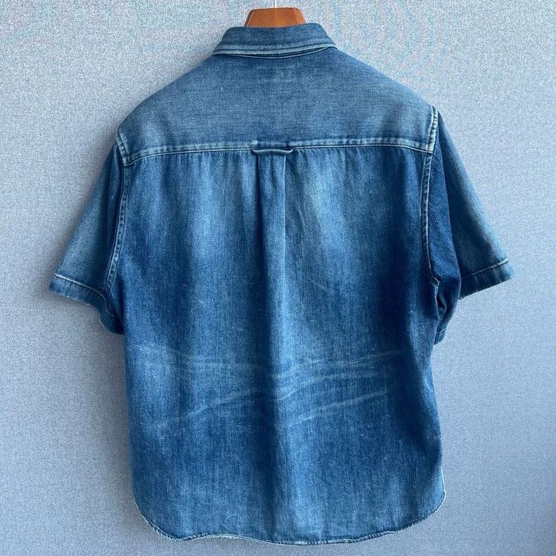 Balenciaga Balenciaga FW21 Denim Short Sleeve Shirt 2502-Nextarrow Size US L / EU 52-54 / 3 - 2 Thumbnail