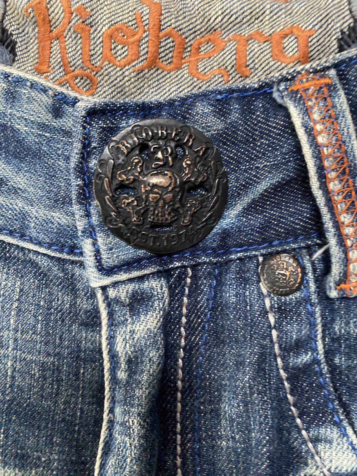 Japanese Brand Rioberra straight cut bleach jeans Size US 31 - 6 Thumbnail