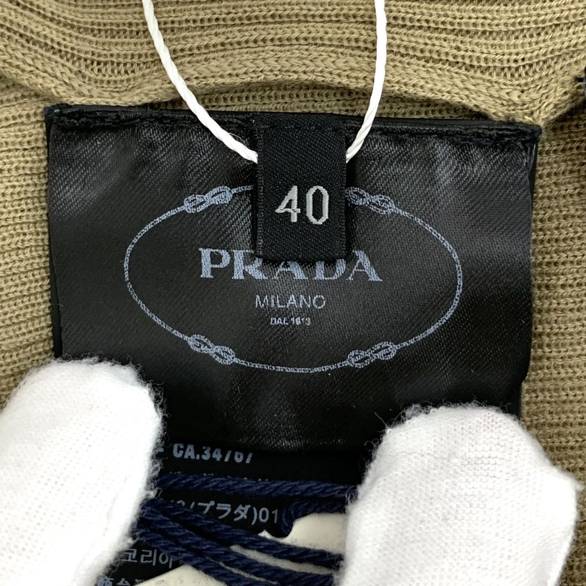 Prada Prada Brown Logo Letter Wool Long Sleeve Knit Sweater K26WX Size L / US 10 / IT 46 - 7 Thumbnail