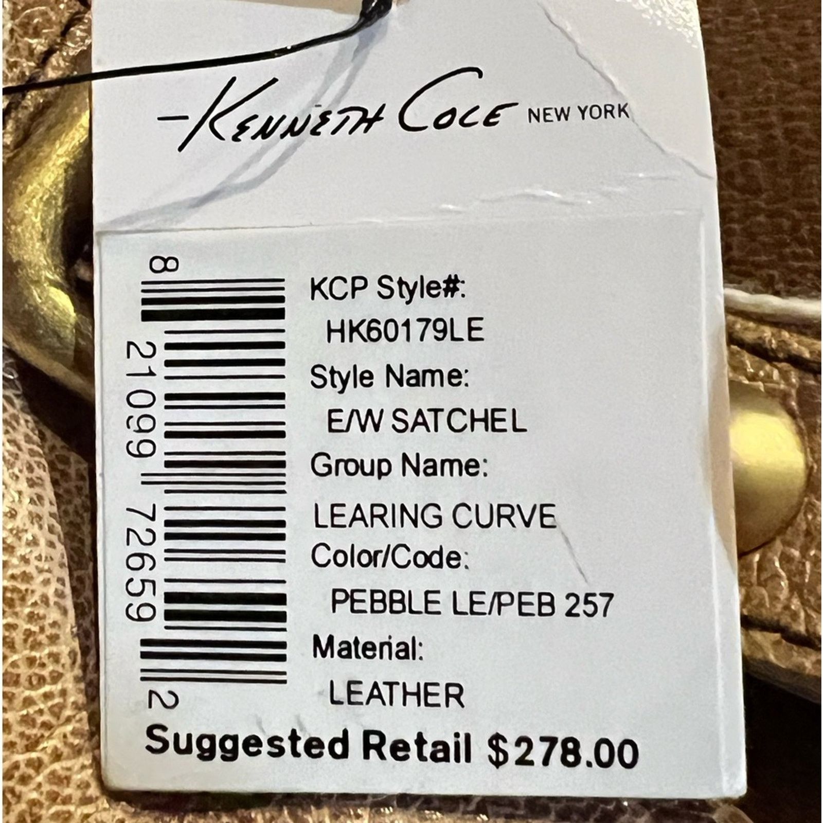Kenneth Cole Kenneth Cole Pebbled Leather Satchel Purse Double Handle Size ONE SIZE - 11 Thumbnail