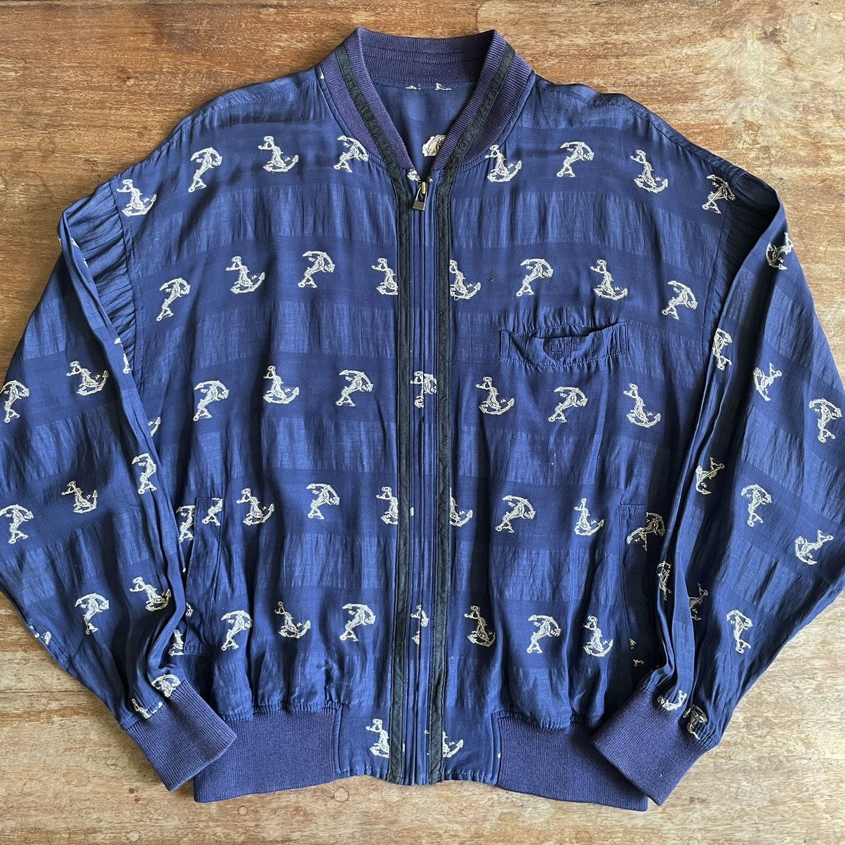 Celine × Vintage Vintage 90s Celine Rayon Atomic Bomber Size US XL / EU 56 / 4 - 1 Thumbnail