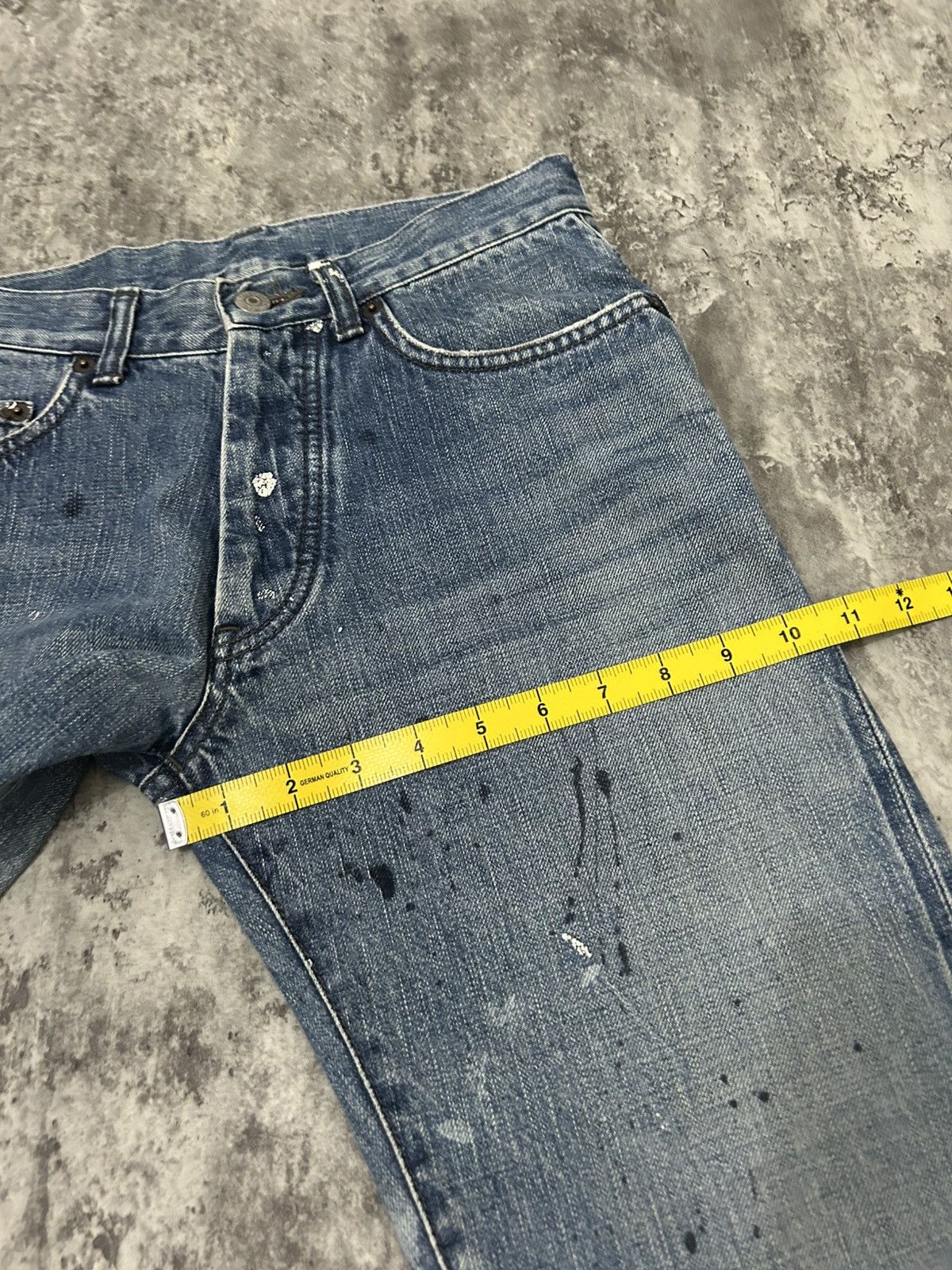 Alberto × Japanese Brand × Jean Vintage Alberto Paris Paint Selvedge Distressed jeans Size US 27 - 17 Thumbnail