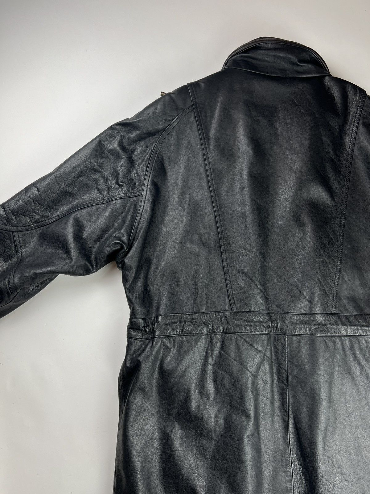 Japanese Brand × Vintage Vintage men's leather jacket black with brown inserts Size US XL / EU 56 / 4 - 15 Thumbnail