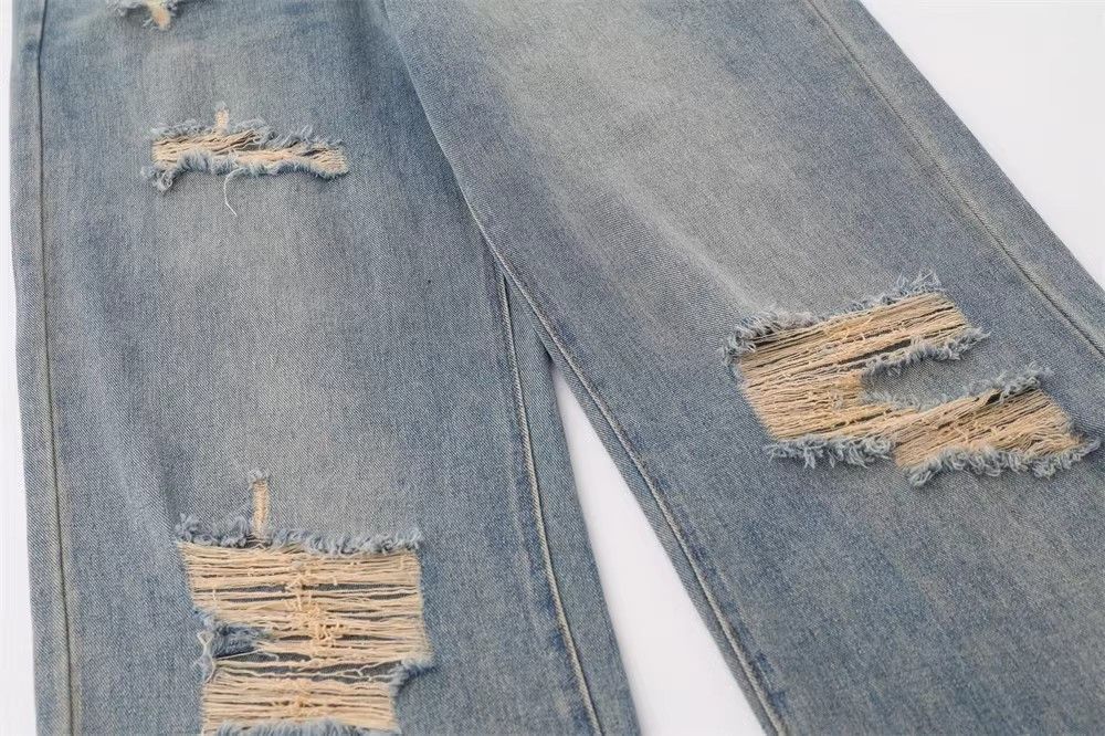 Japanese Brand × Jean Men's street vintage loose straight-leg washed jeans Size US 32 / EU 48 - 5 Thumbnail