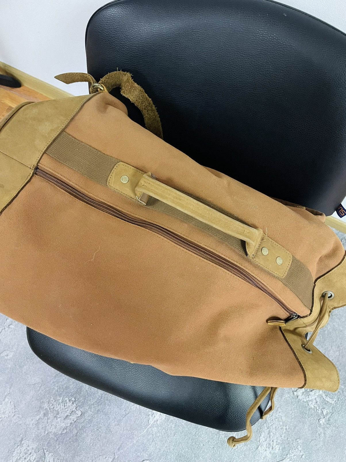 Marlboro MARLBORO Brown Cotton Denim Backpack Bag with Leather Insert Size ONE SIZE - 9 Thumbnail