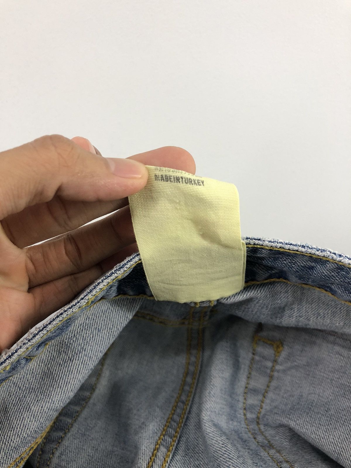 Zara Zara Regular Fit Skull Distressed Faded Blue Jeans Size US 34 / EU 50 - 20 Thumbnail
