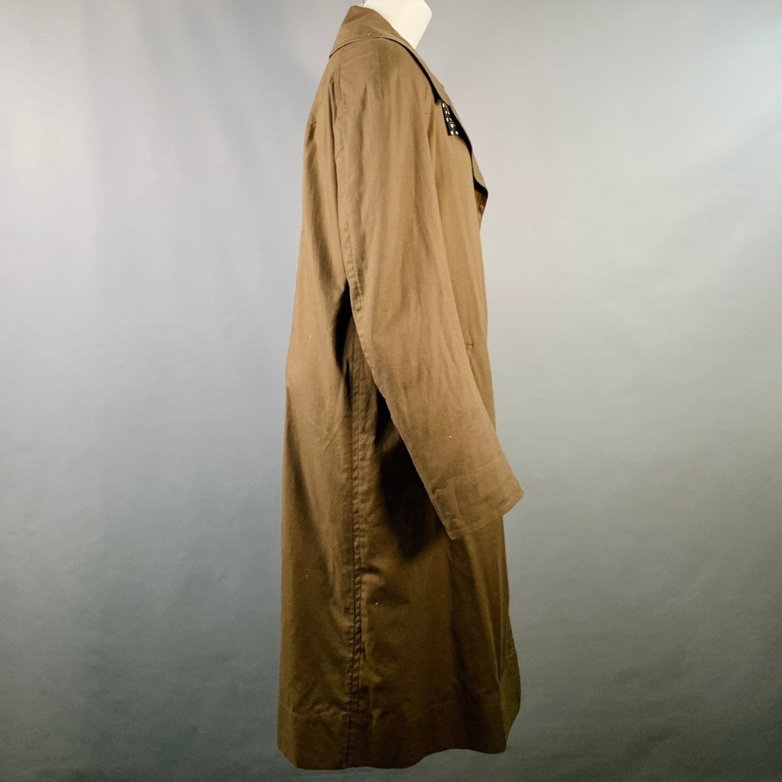 Haider Ackermann HAIDER ACKERMANN Olive Black White Cotton Raglan Sleeve Coat Size S / US 4 / IT 40 - 2 Thumbnail