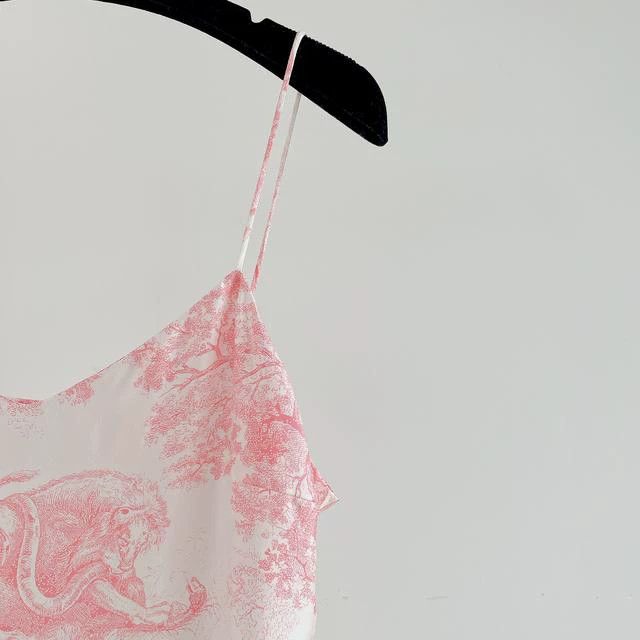 Dior Dior Pink silk printed strap dress Size XS / US 0-2 / IT 36-38 - 3 Thumbnail