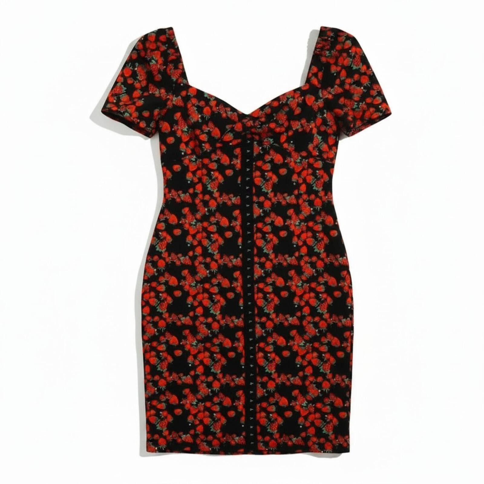 Other Betsey Johnson Strawberry Corset Dress XL Y2K Hook & Eye Size XL / US 12-14 / IT 48-50 - 3 Thumbnail
