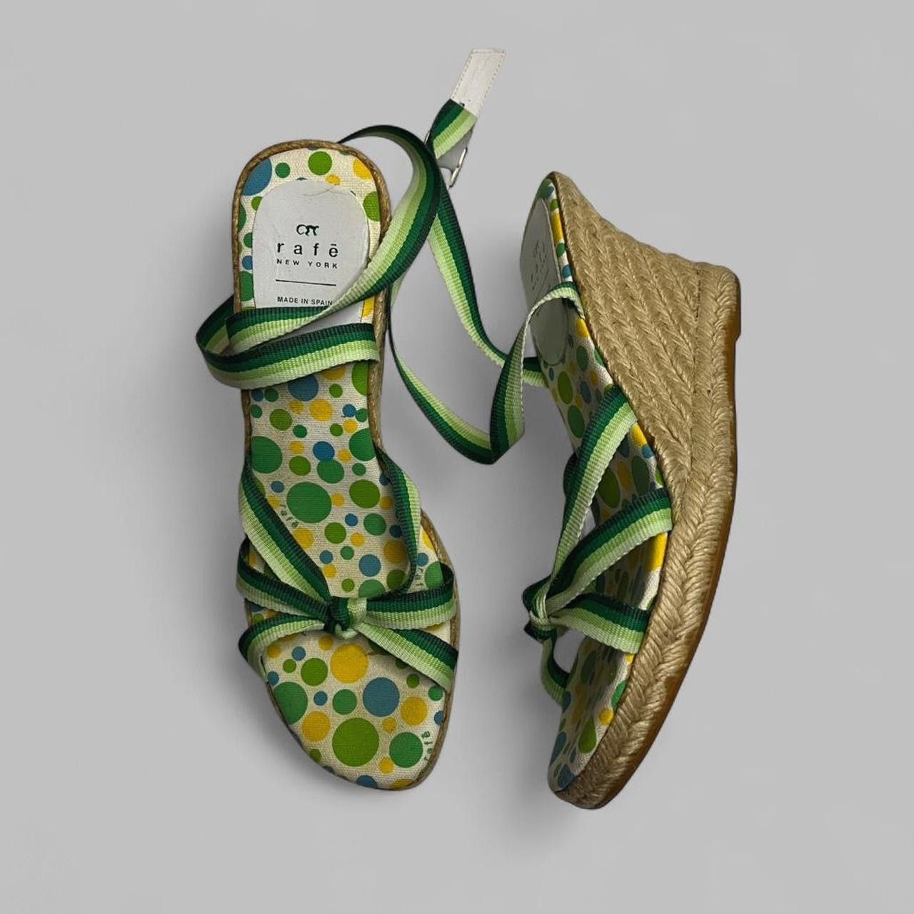 Other green / yellow polka dot rafē wedges ankle ribbon size 9 Size US 9 / IT 39 - 1 Thumbnail