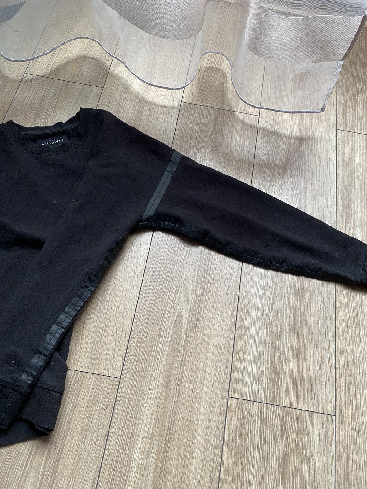 Allsaints × Vintage Allsaints Taped Stitches Black Sweatshirt Size US M / EU 48-50 / 2 - 2 Thumbnail