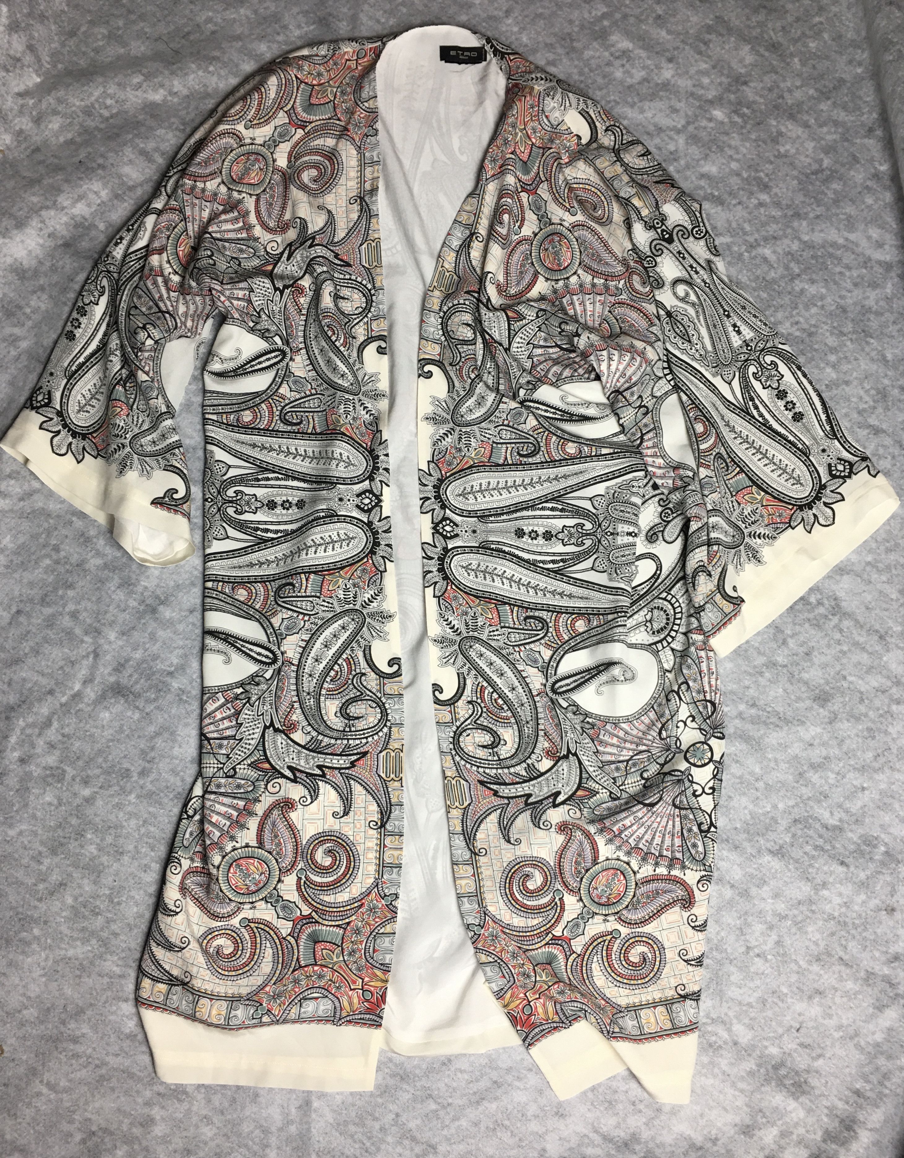 Etro ETRO Silk Paisley Print Kaftan Kimono Size ONE SIZE - 9 Thumbnail