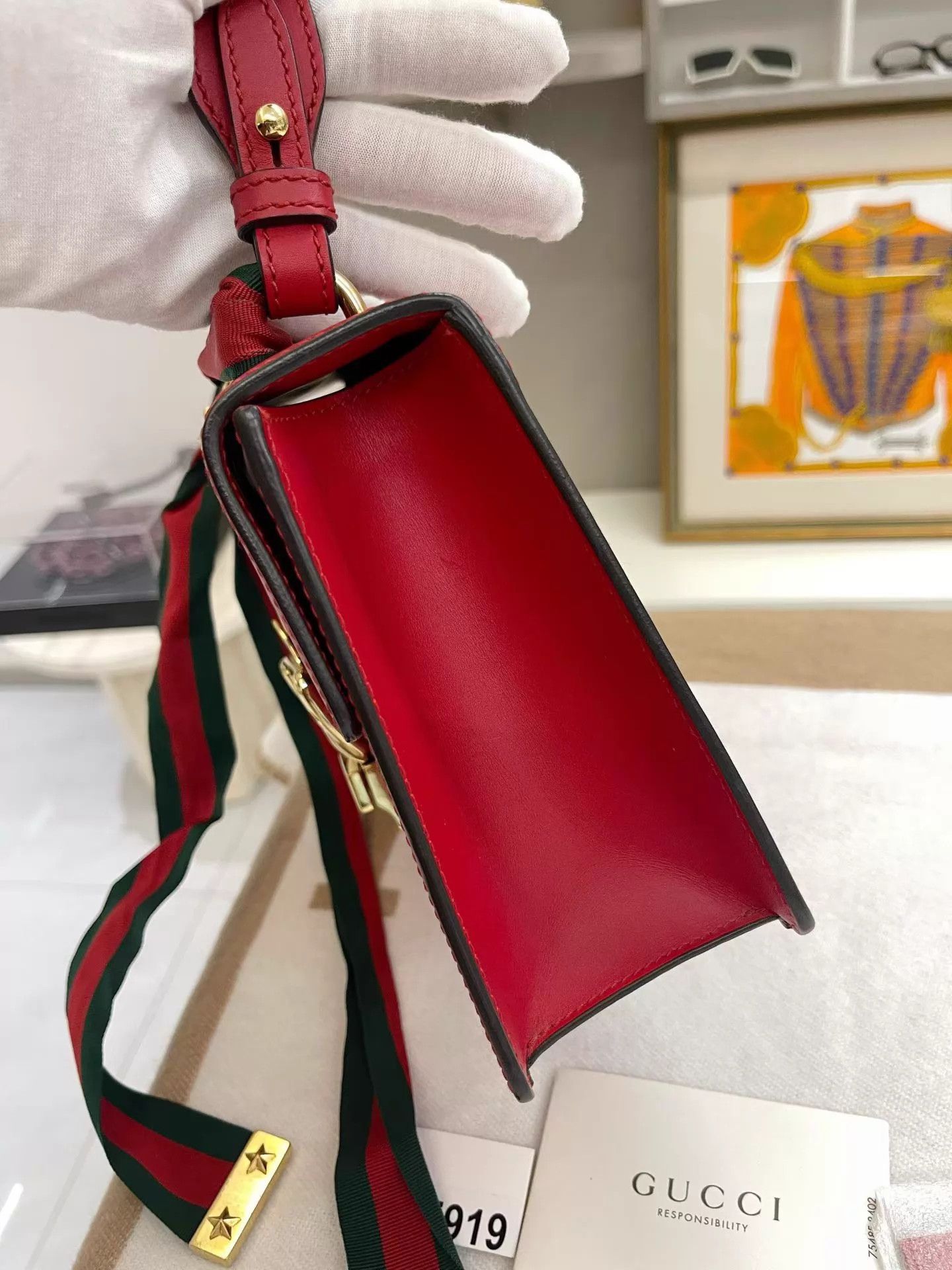 Gucci Gucci Sylvie Serbia Medium Red New 25.5x16 AE919 Size ONE SIZE - 3 Thumbnail