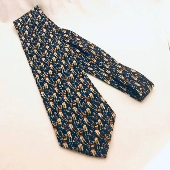Vintage #1583 VTG Gio Galant Golf theme men's vintage necktie Size ONE SIZE - 1 Thumbnail
