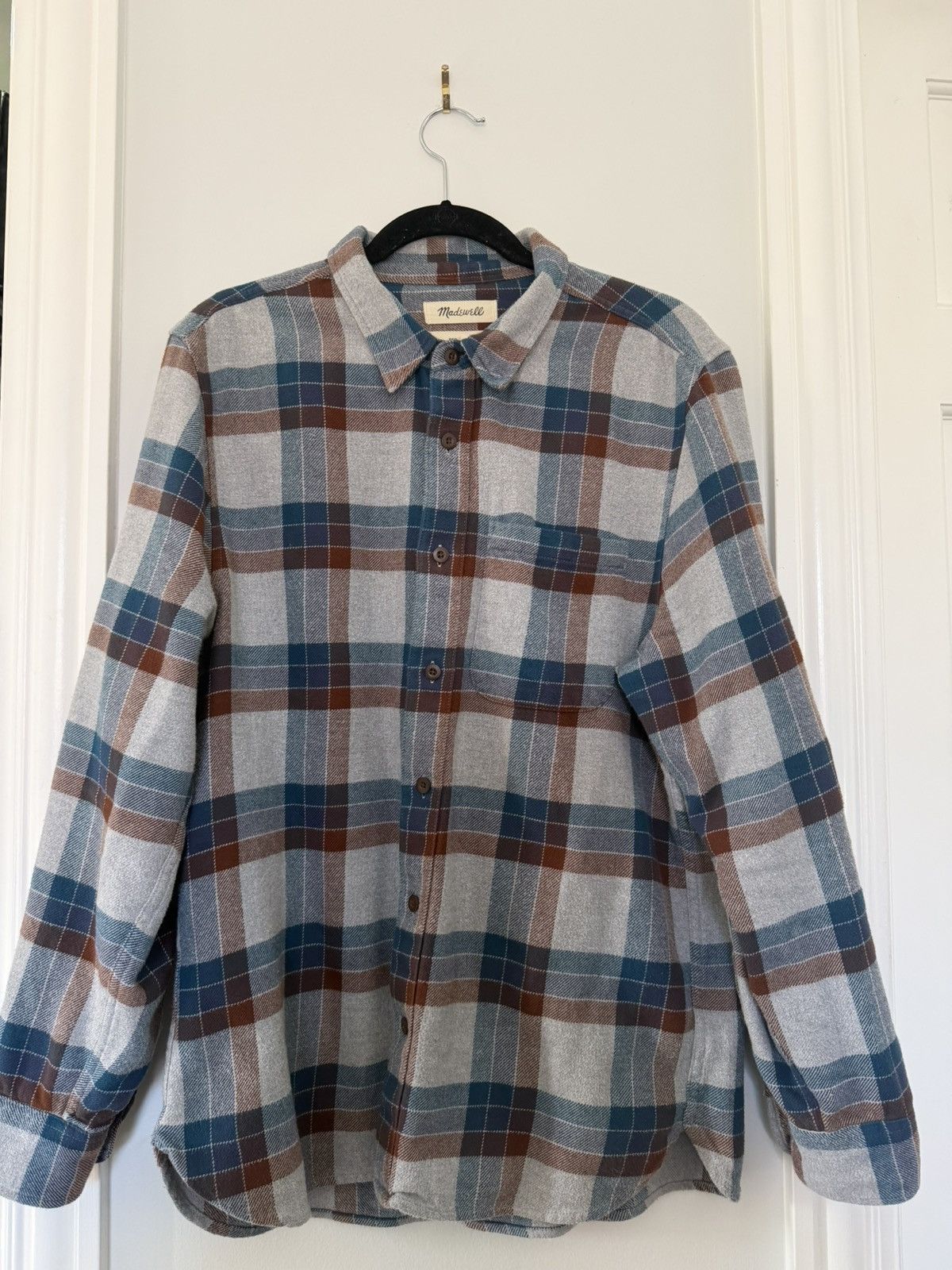 Madewell Madewell Plaid Flannel Shirt Grey Blue Rust Workwear Size US M / EU 48-50 / 2 - 1 Thumbnail