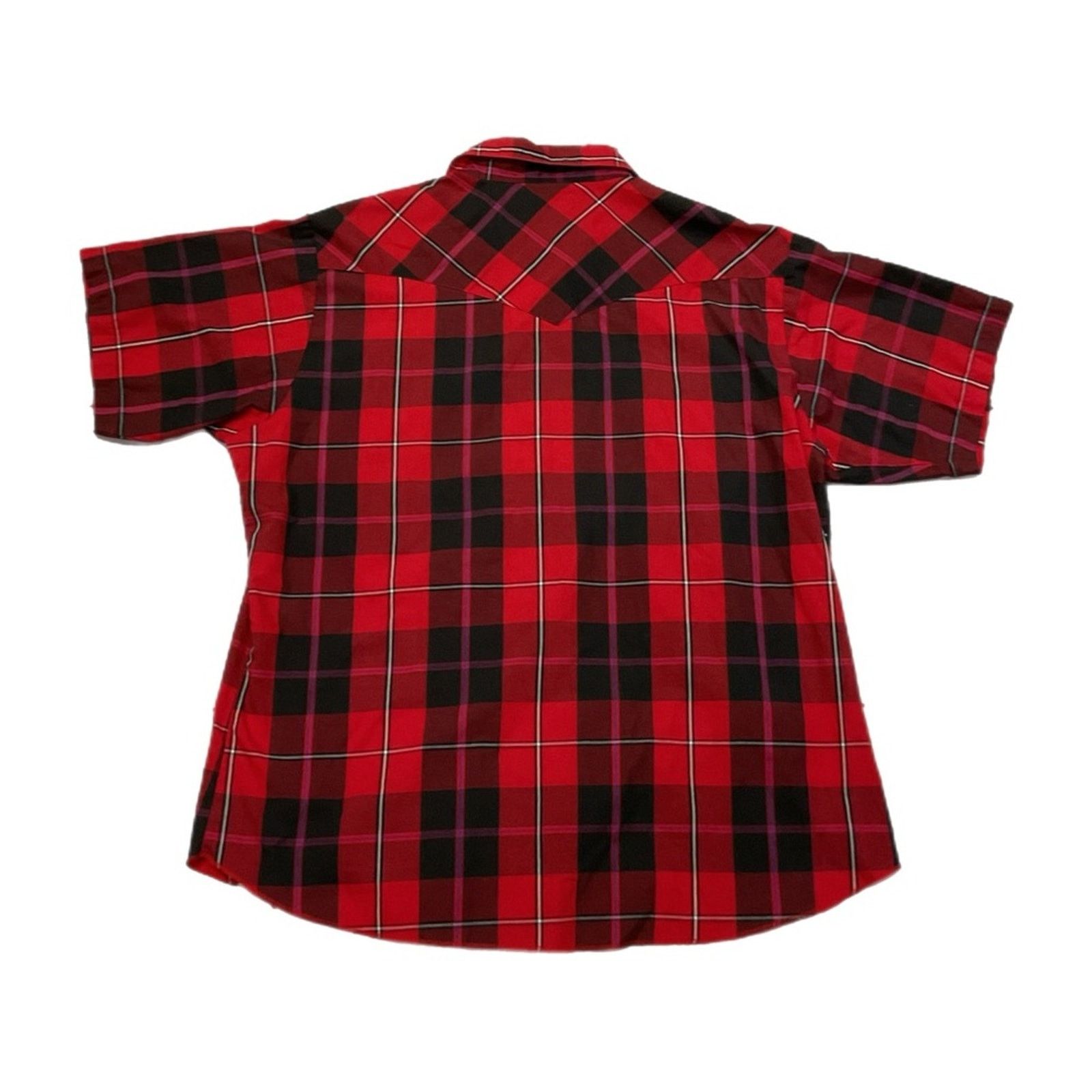 Wrangler Wrangler Red Plaid Pearl Snap Western Shirt Size US XL / EU 56 / 4 - 2 Thumbnail