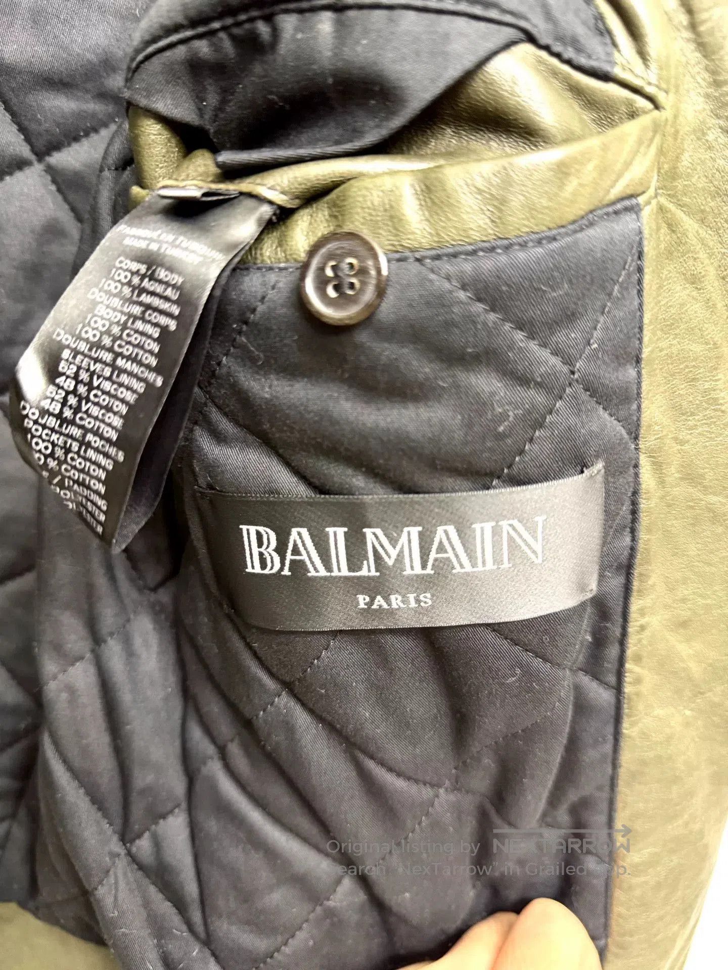 Balmain balmain military green leather biker jacket. Size US S / EU 44-46 / 1 - 5 Thumbnail