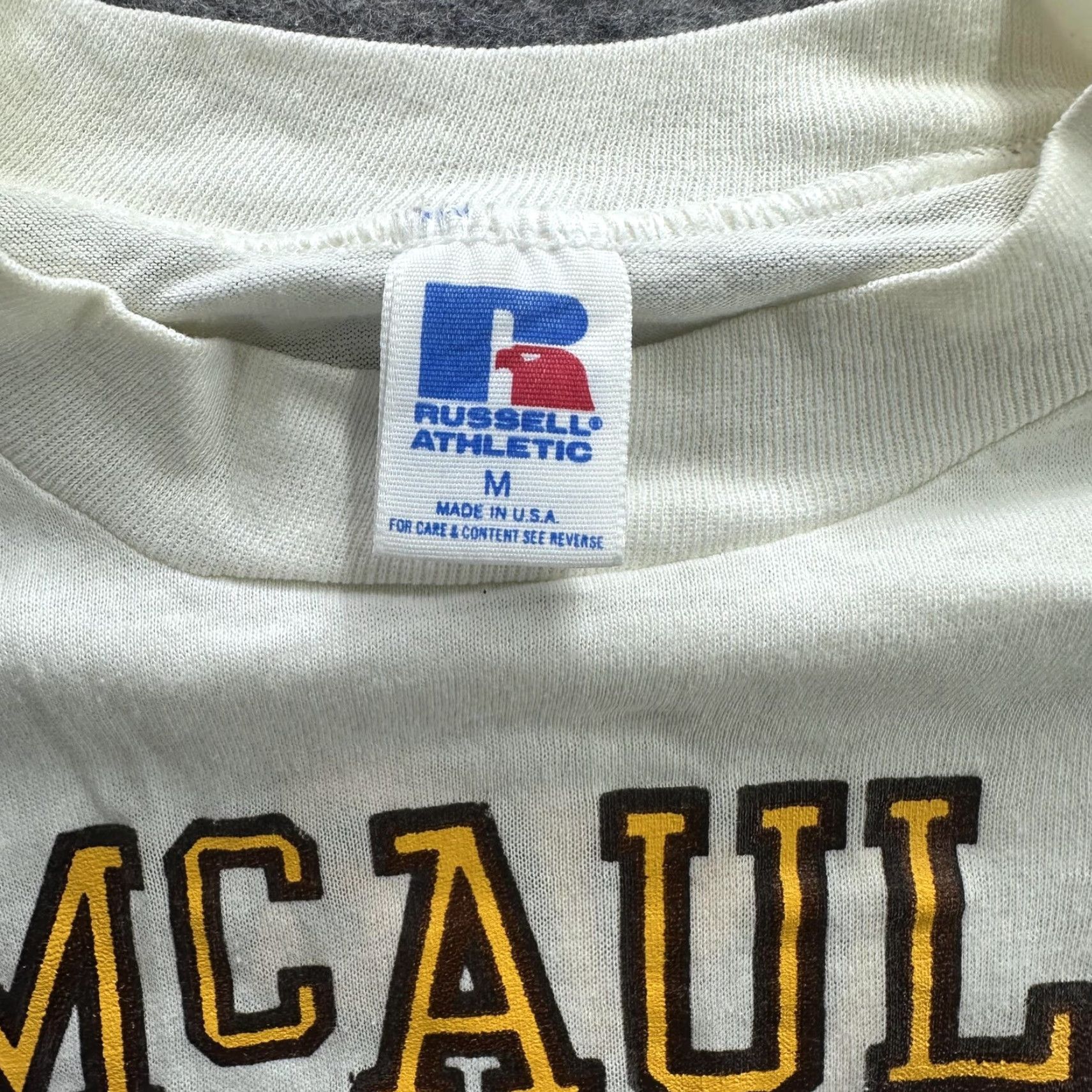 Russell Athletic VINTAGE Russell Athletic McAuley Track Attack Long Sleeve Shirt Mens Medium Ivory 80s Sports Size US M / EU 48-50 / 2 - 3 Thumbnail